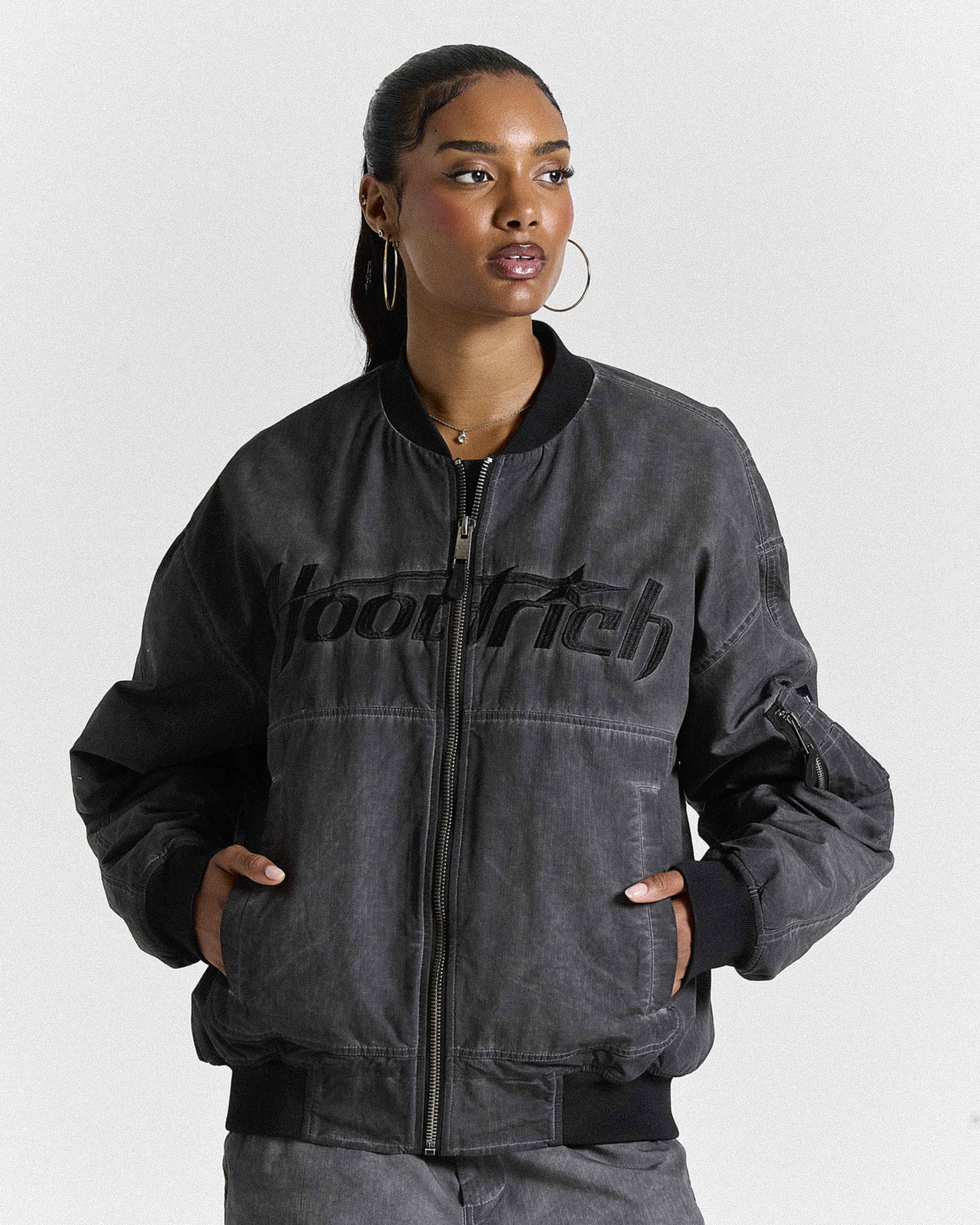 Cast Ripstop Varsity Jacket - Washed Black