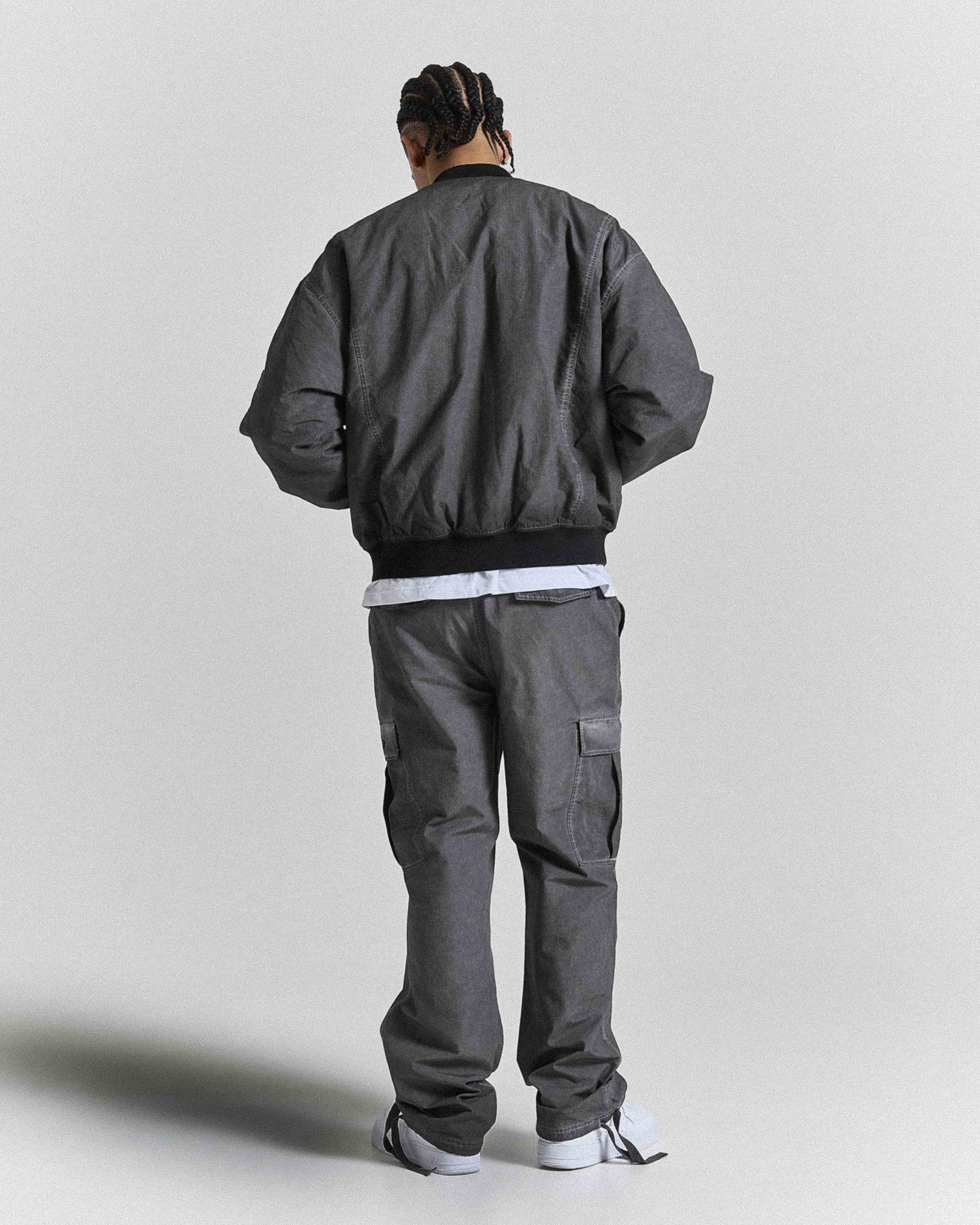 Cast Ripstop Varsity Jacket - Washed Black