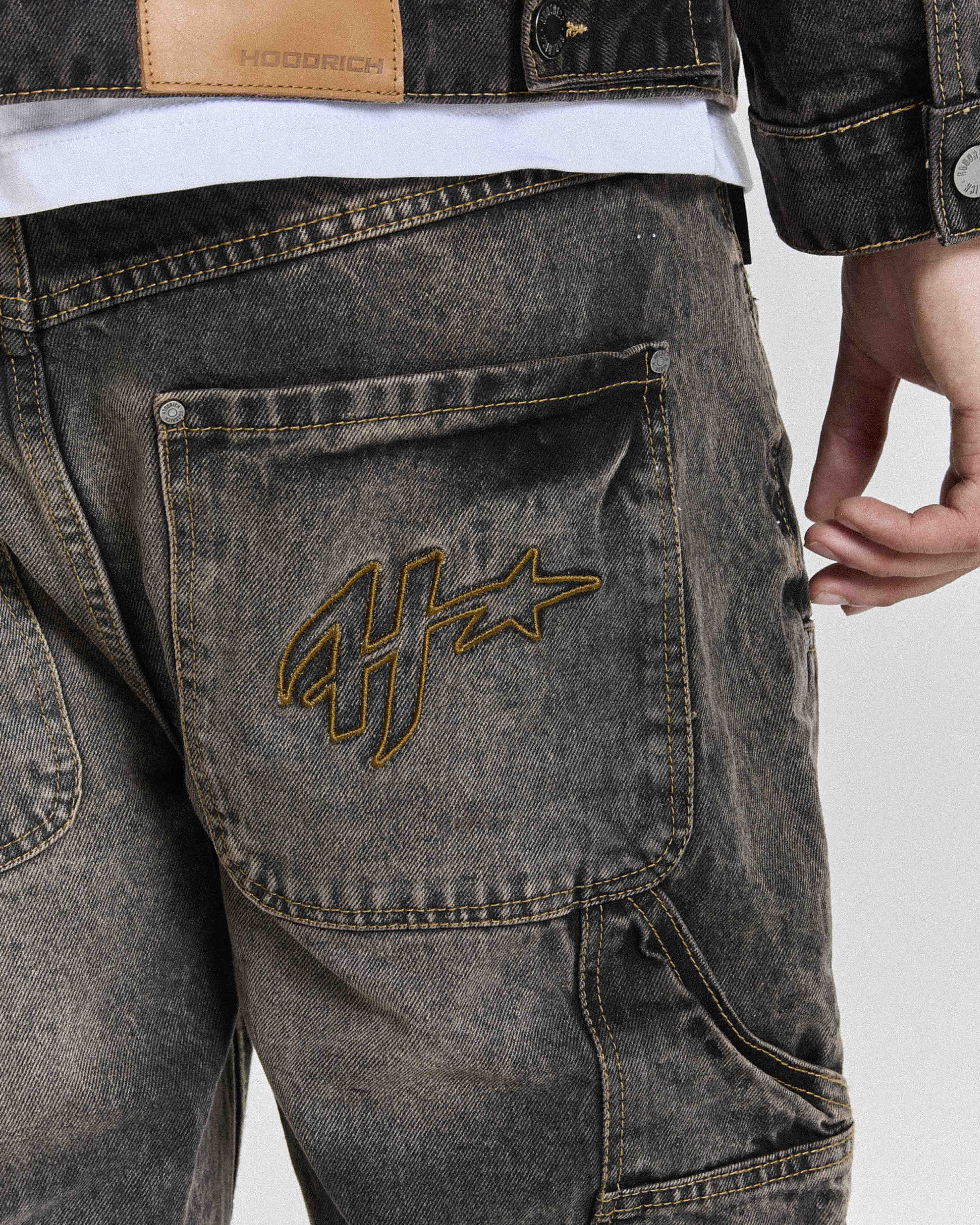 Shadow Rust Denim Carpenter Jorts - Black Wash