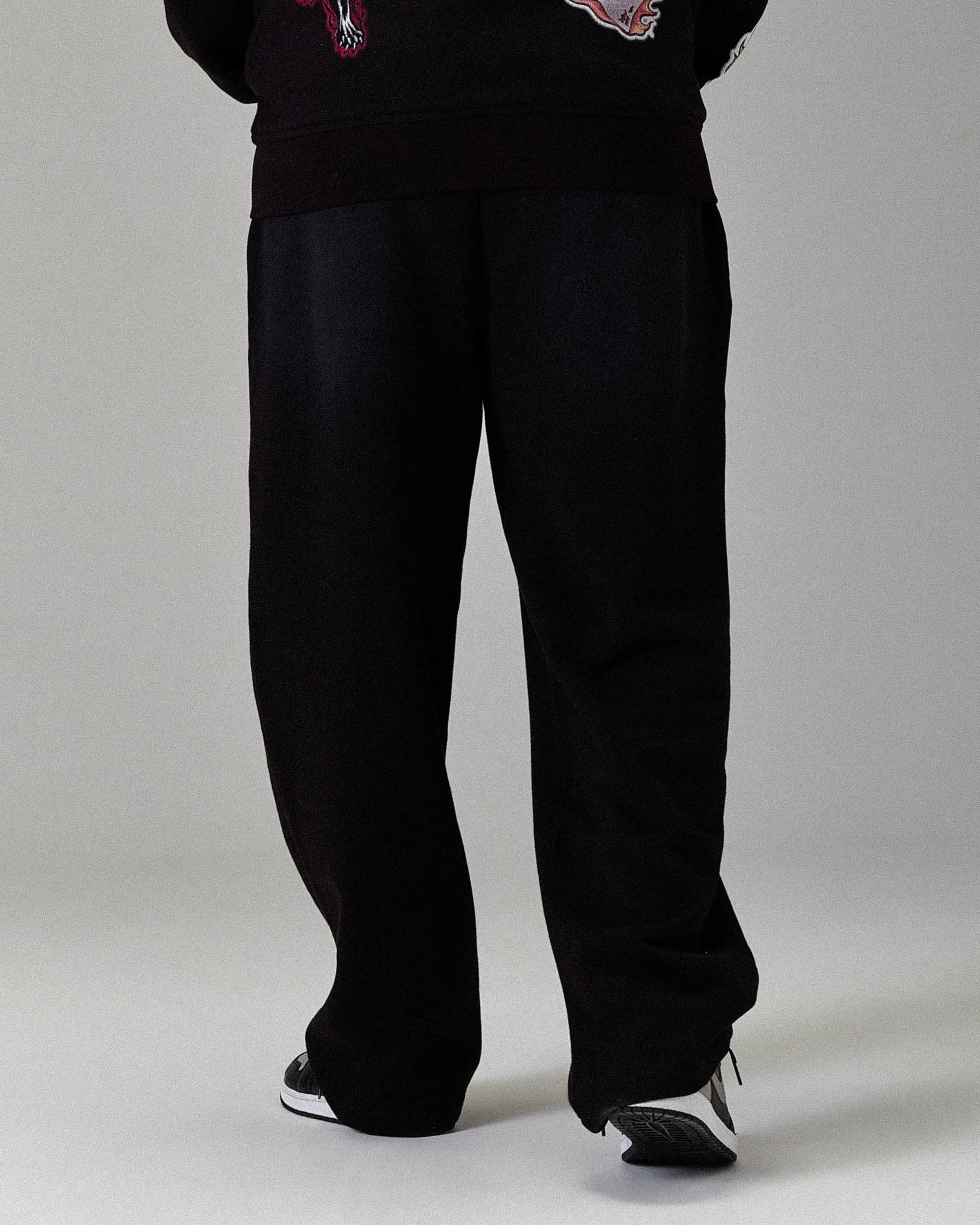 The Winner's Circle Phase Oversized Open Hem Joggers - Black