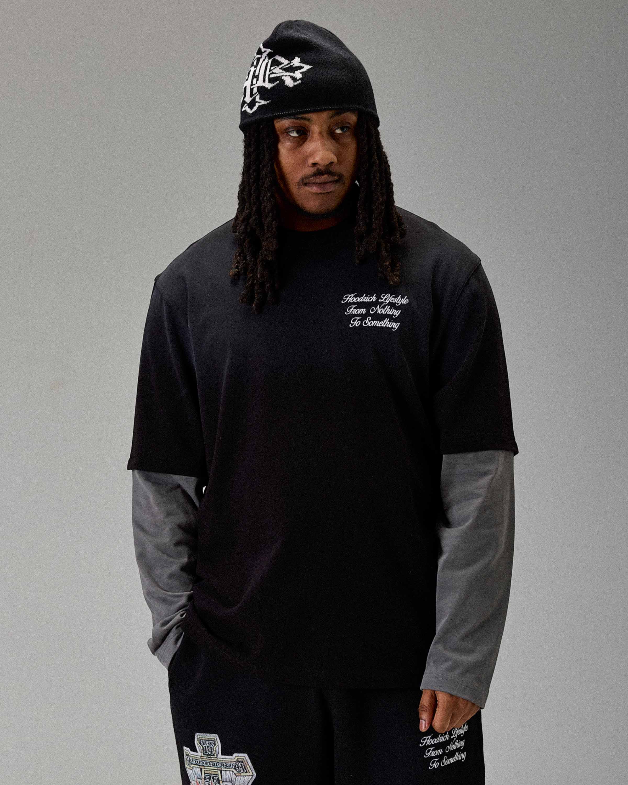 The Winner's Circle Phase Oversized Long Sleeve T-Shirt - Black