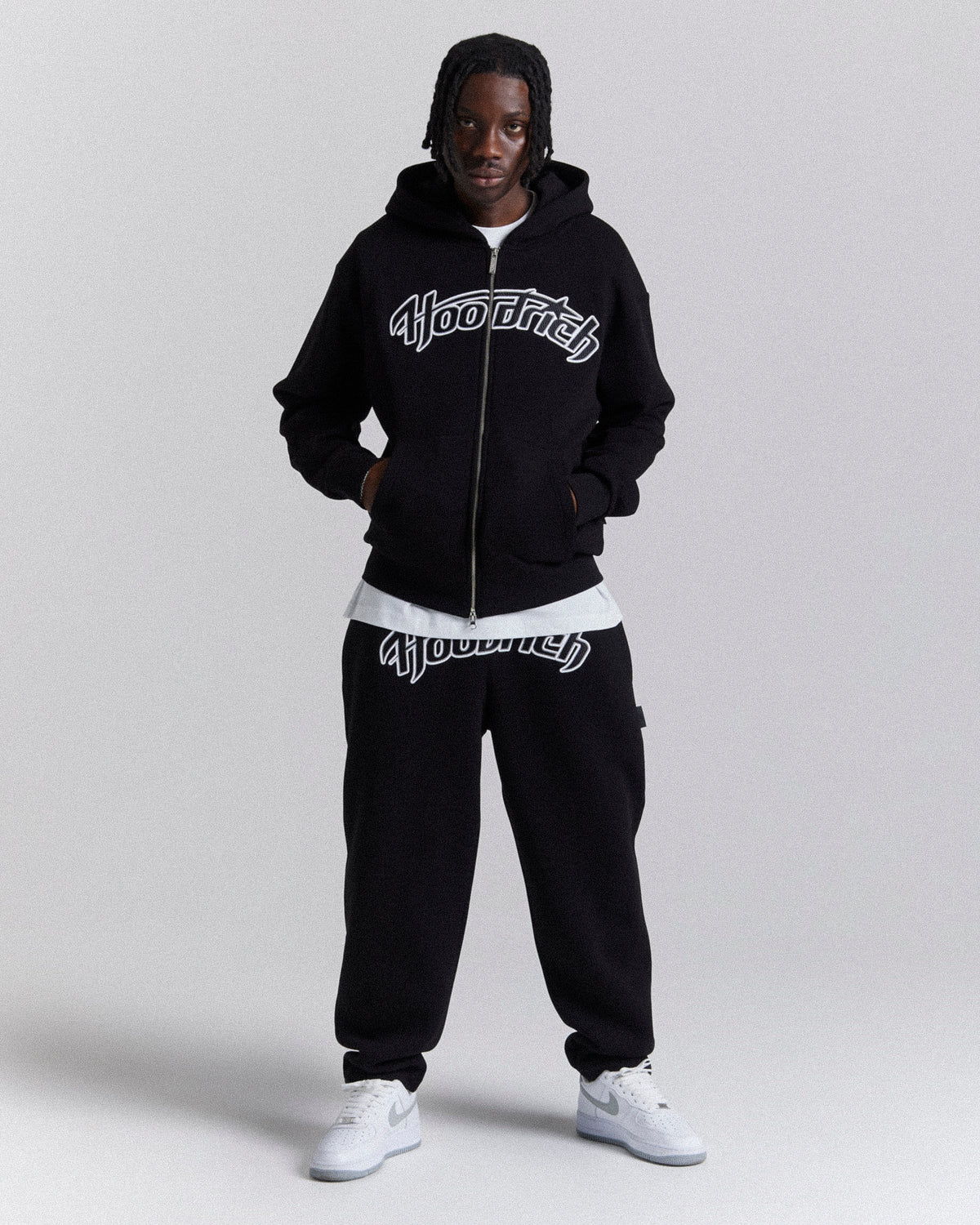 Galaxy Παντελόνι Φόρμας Oversized με Ανοιχτό Τελείωμα - Μαύρο/Λευκό/Κόκκινο