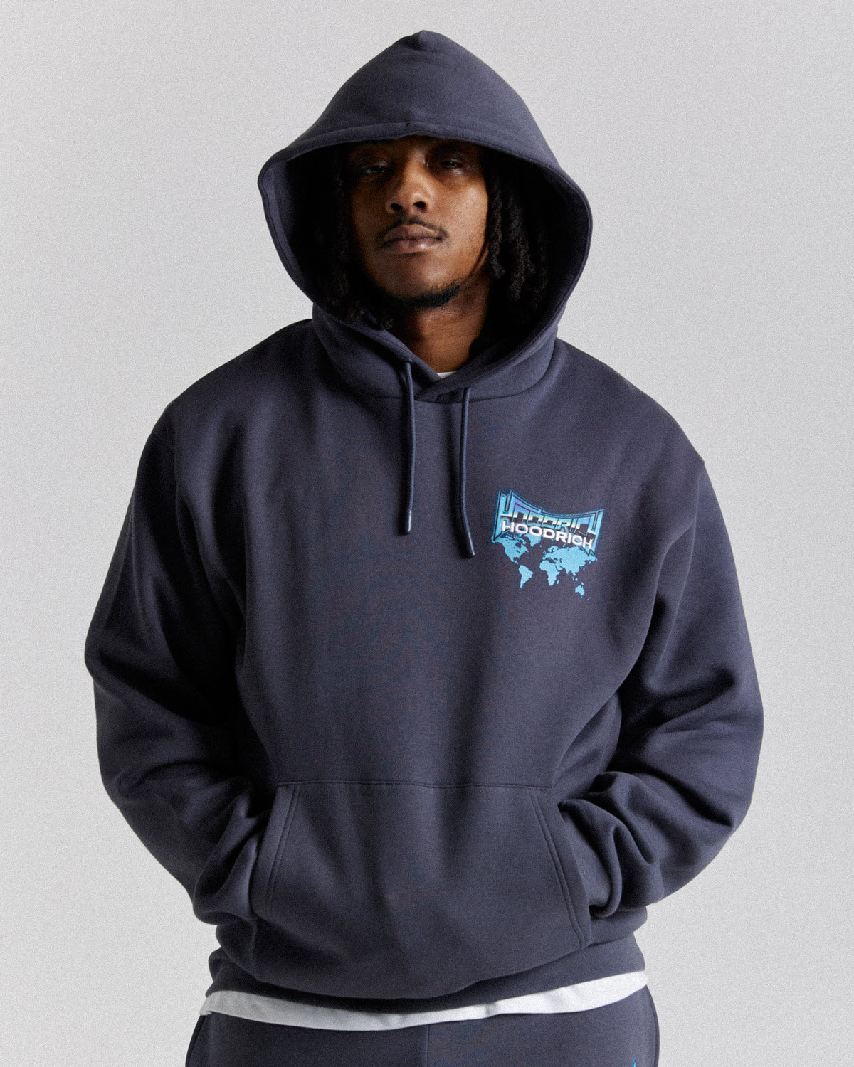Worldwide Oversized Hoodie - Μπλε/Λευκό