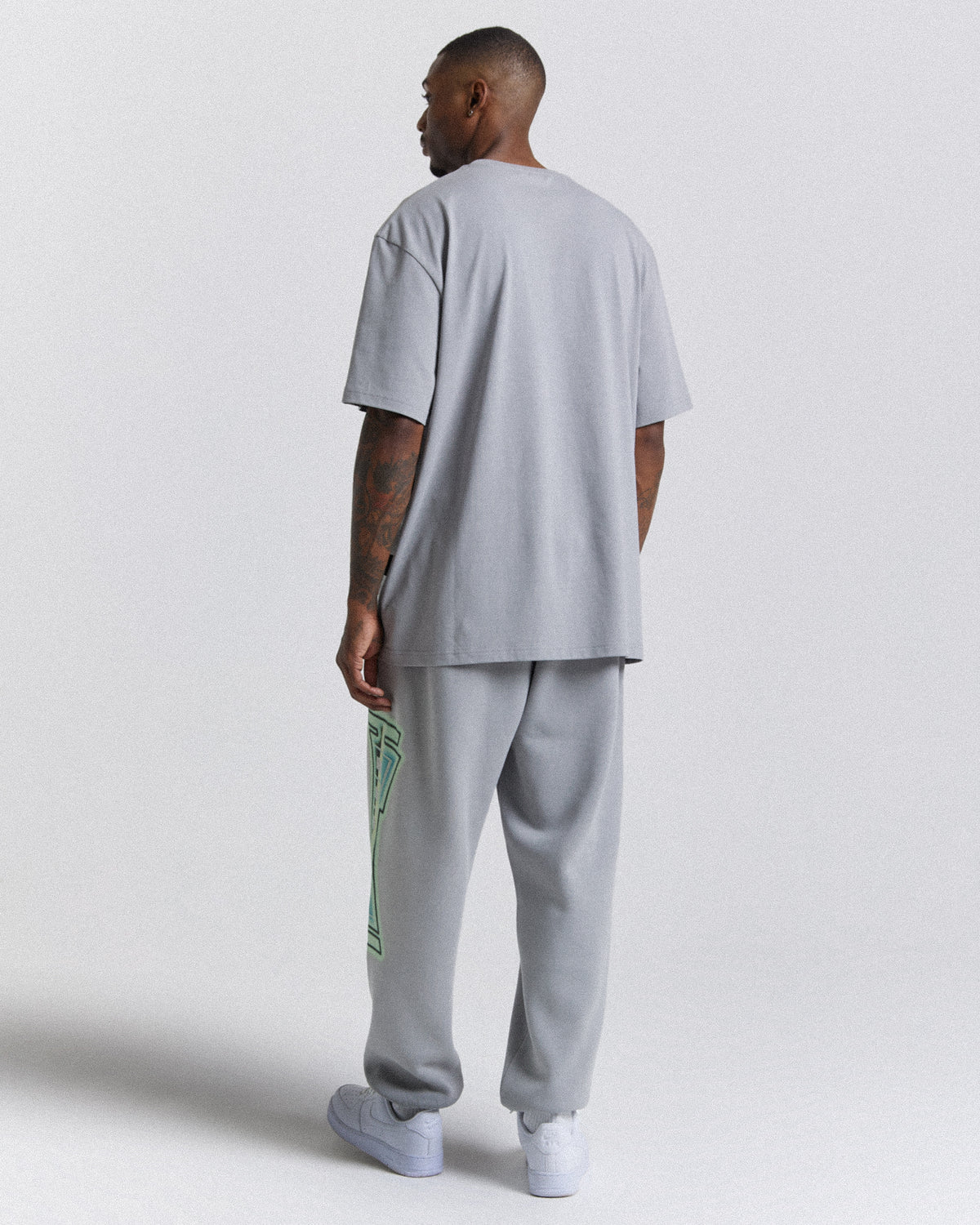 Oversized T-Shirt Worldwide - Γκρι/Λευκό/Πράσινο