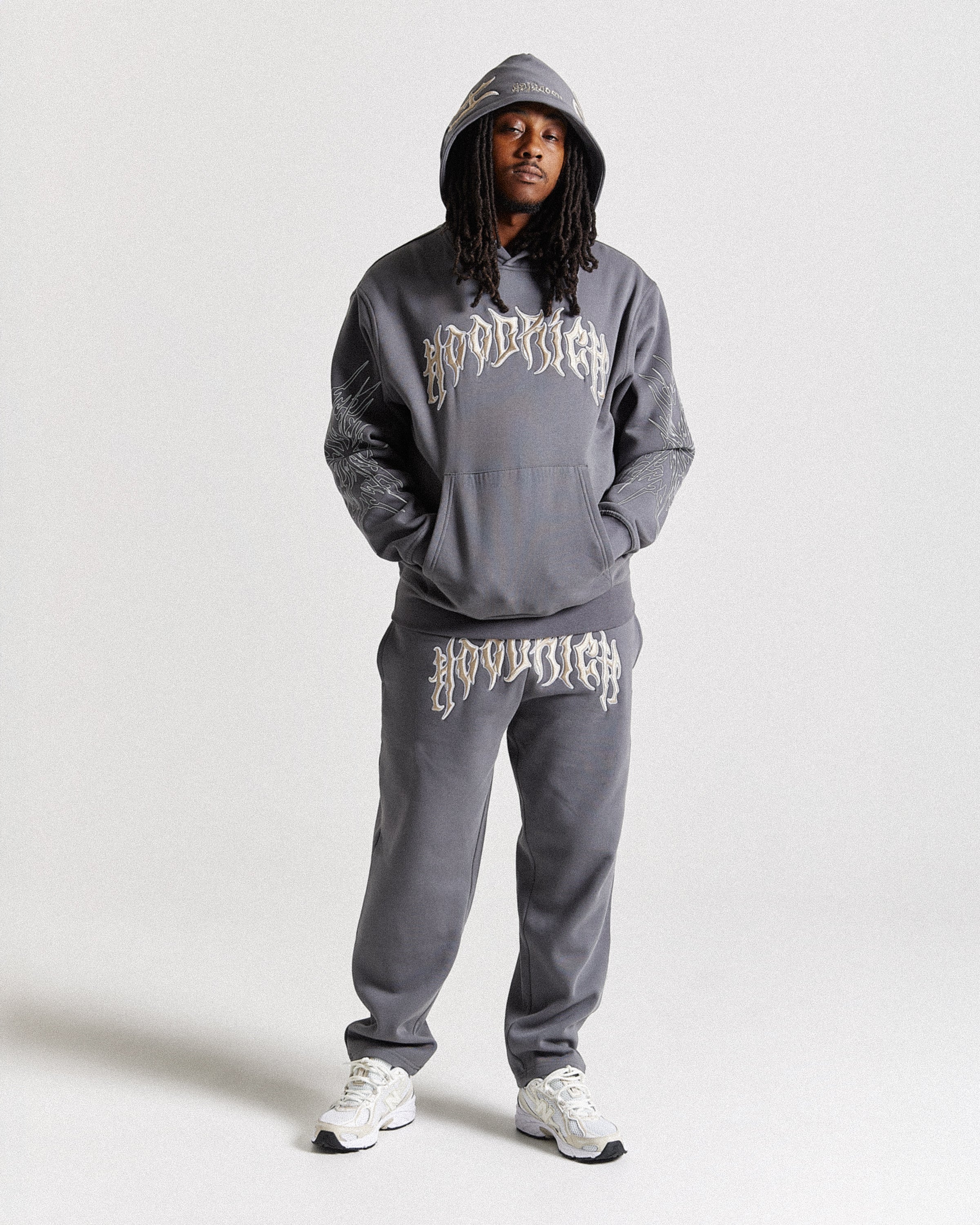 Spectral Oversized Hoodie - Grey/Cream