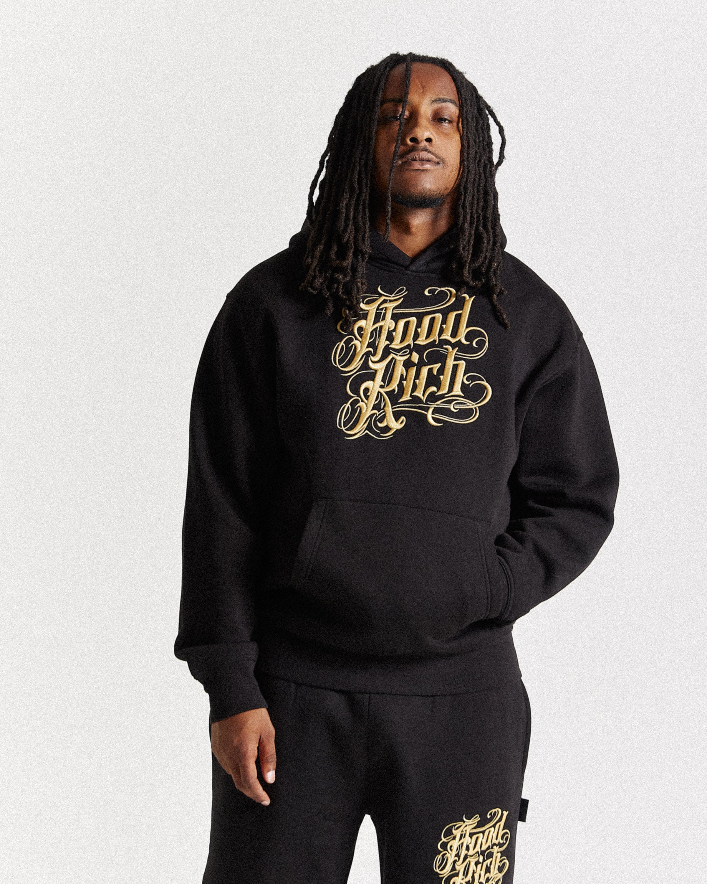 Custom Old Gold Black Classic Full-Zip Hoodie main image 0