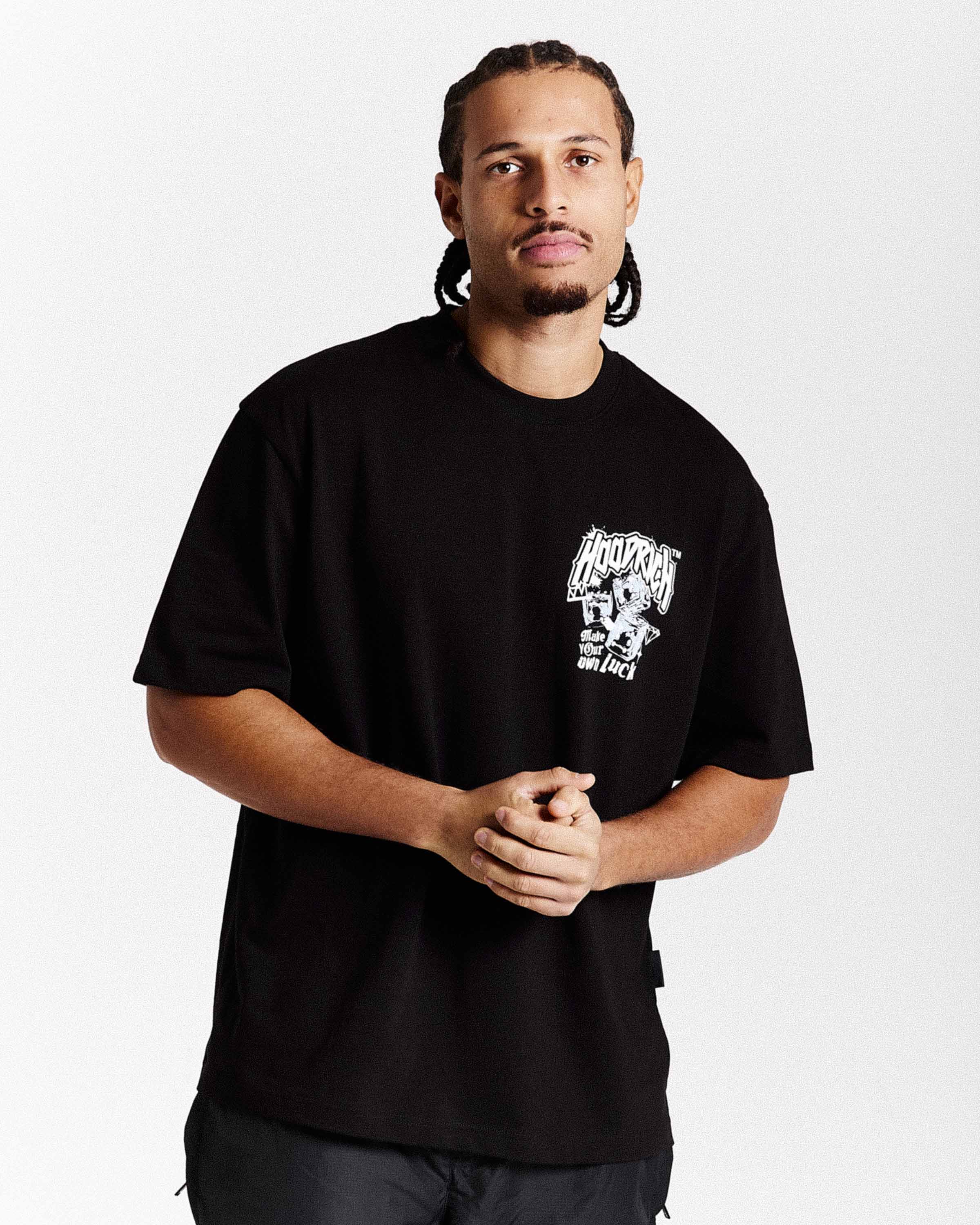 Fortune Oversized T-Shirt - Black/White/Blue