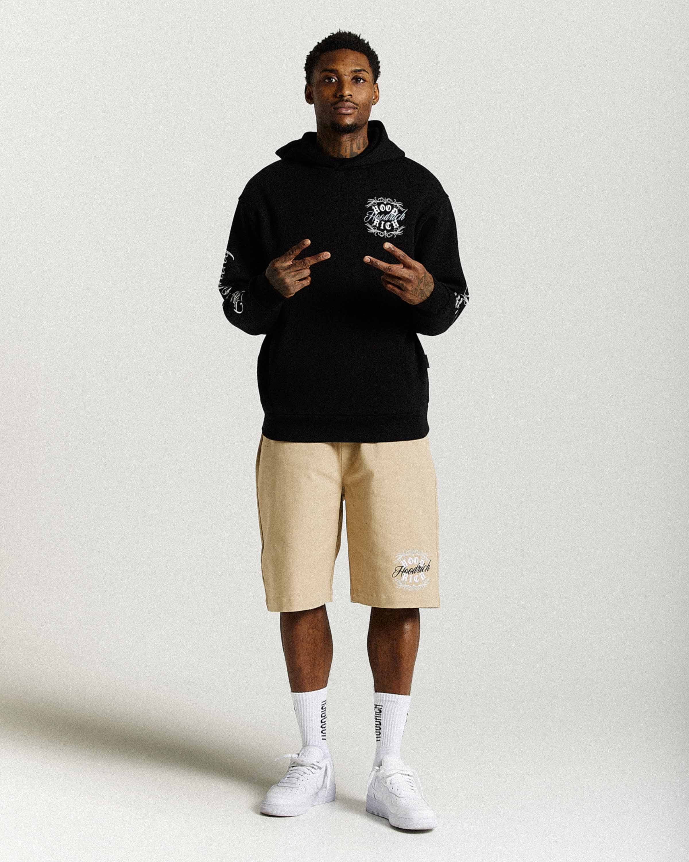 Rito Oversized Hoodie - Black/White/Blue