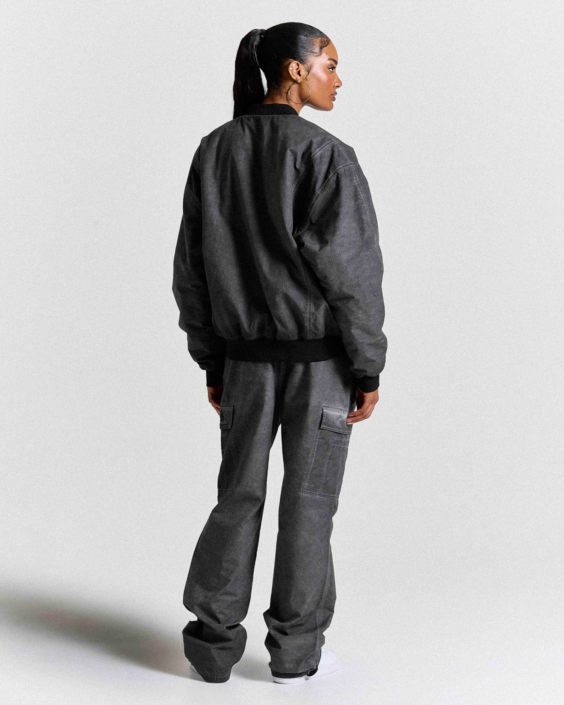 Cast Ripstop Varsity Jacket - Washed Black