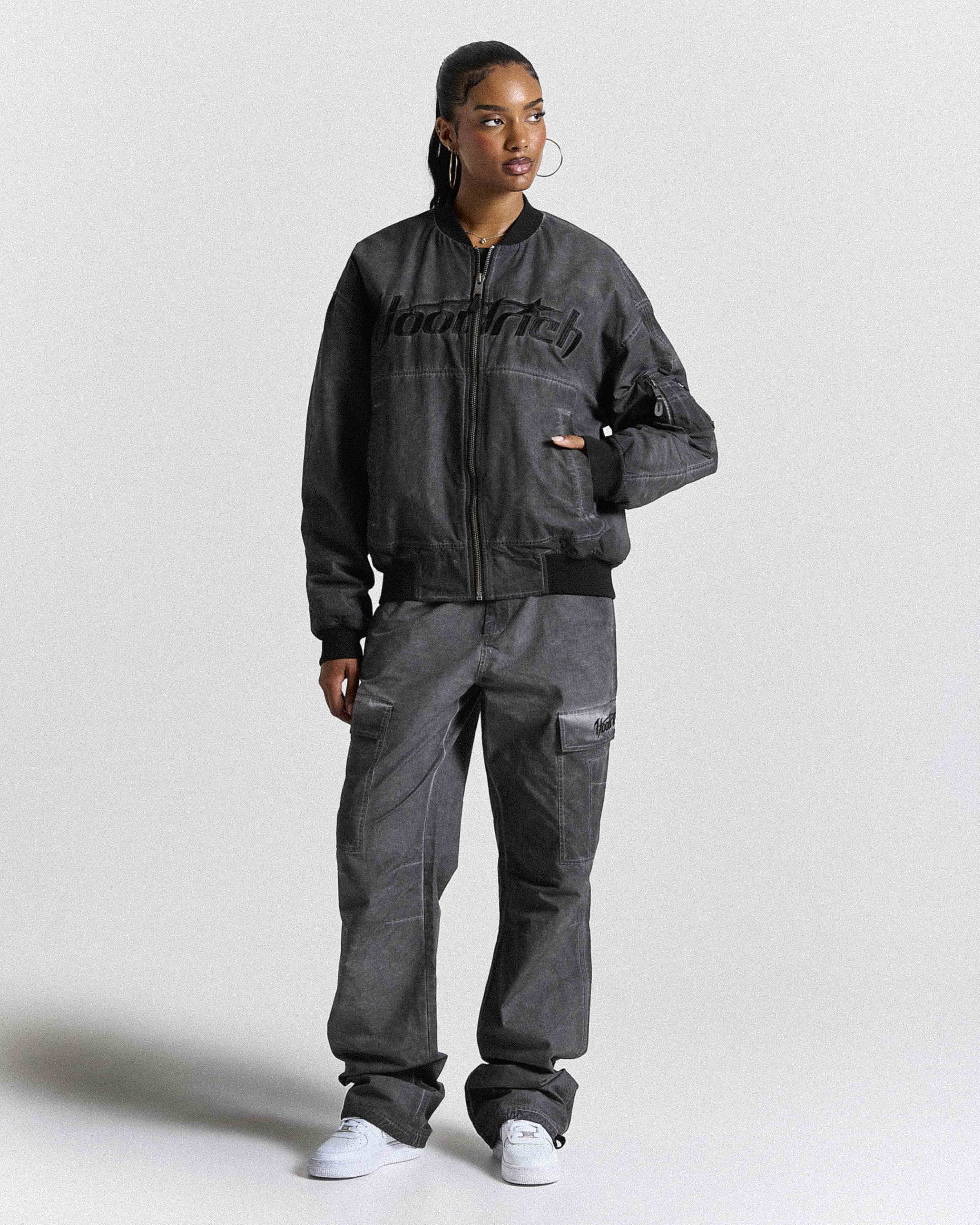 Cast Ripstop Varsity Jacket - Washed Black