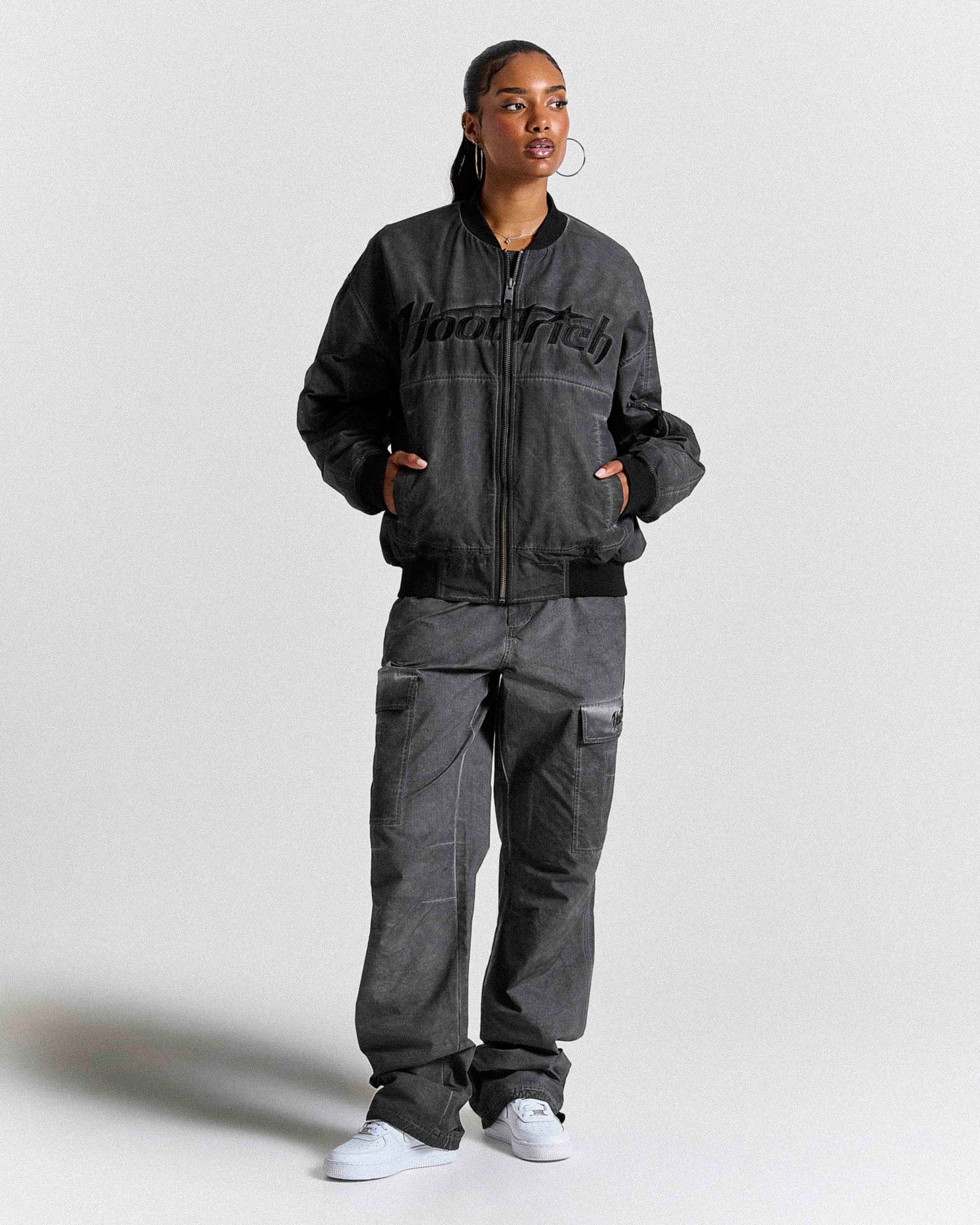 Cast Ripstop Varsity Jacket - Washed Black
