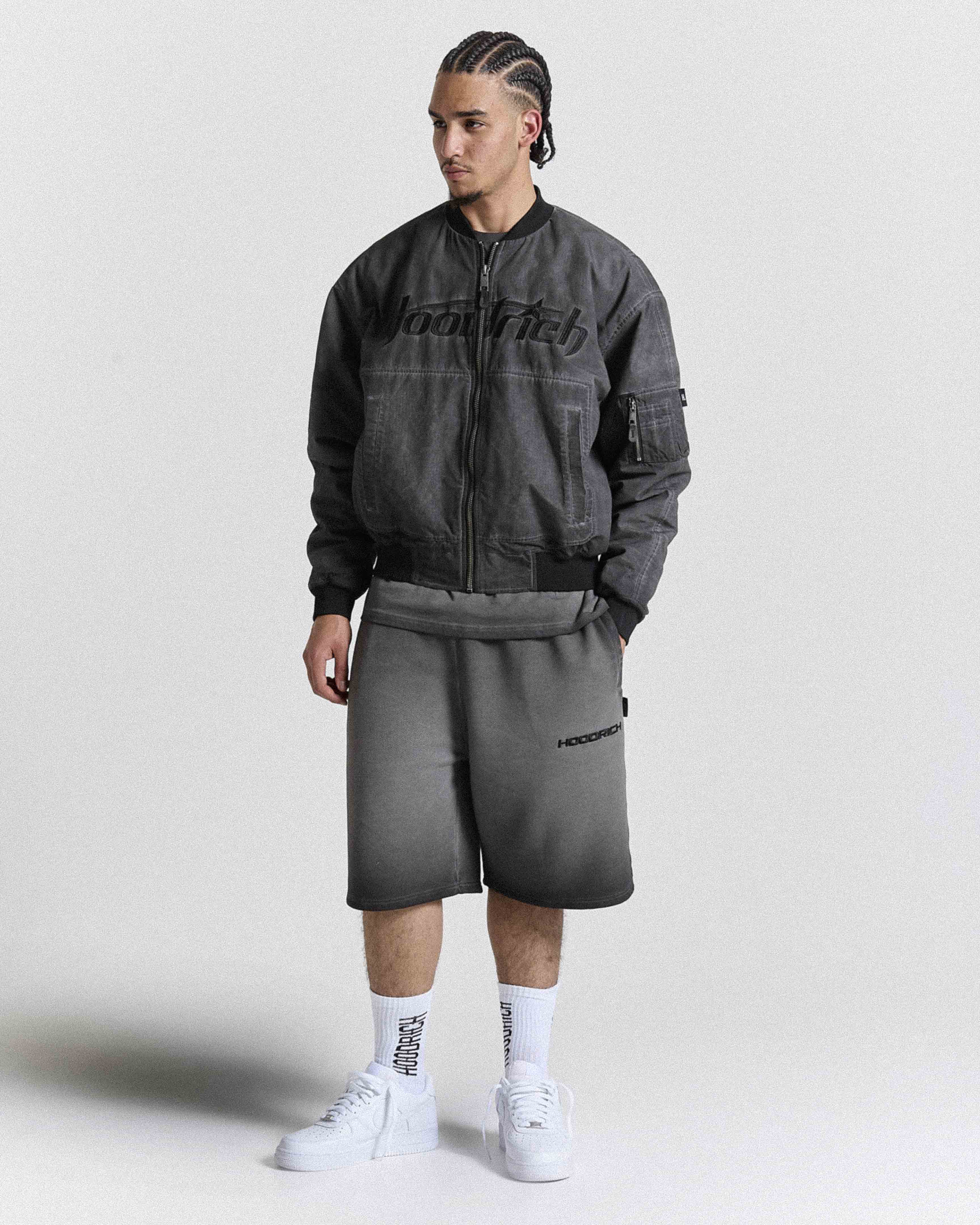 Cast Ripstop Varsity Jacket - Washed Black