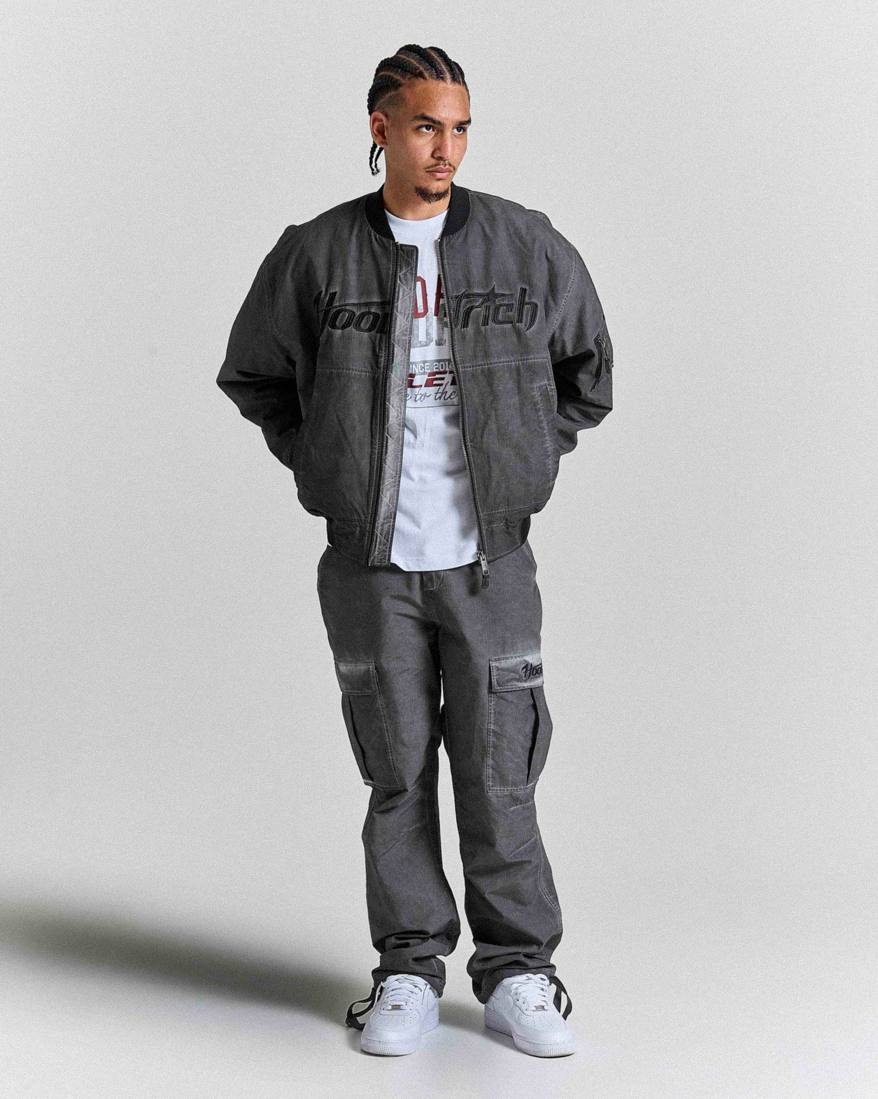 Cast Ripstop Varsity Jacket - Washed Black