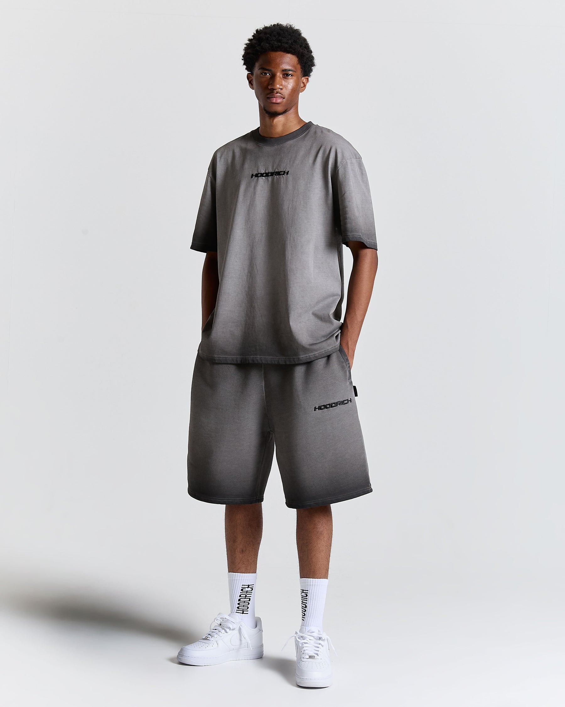 Ghost Jog Shorts - Black Oil Wash