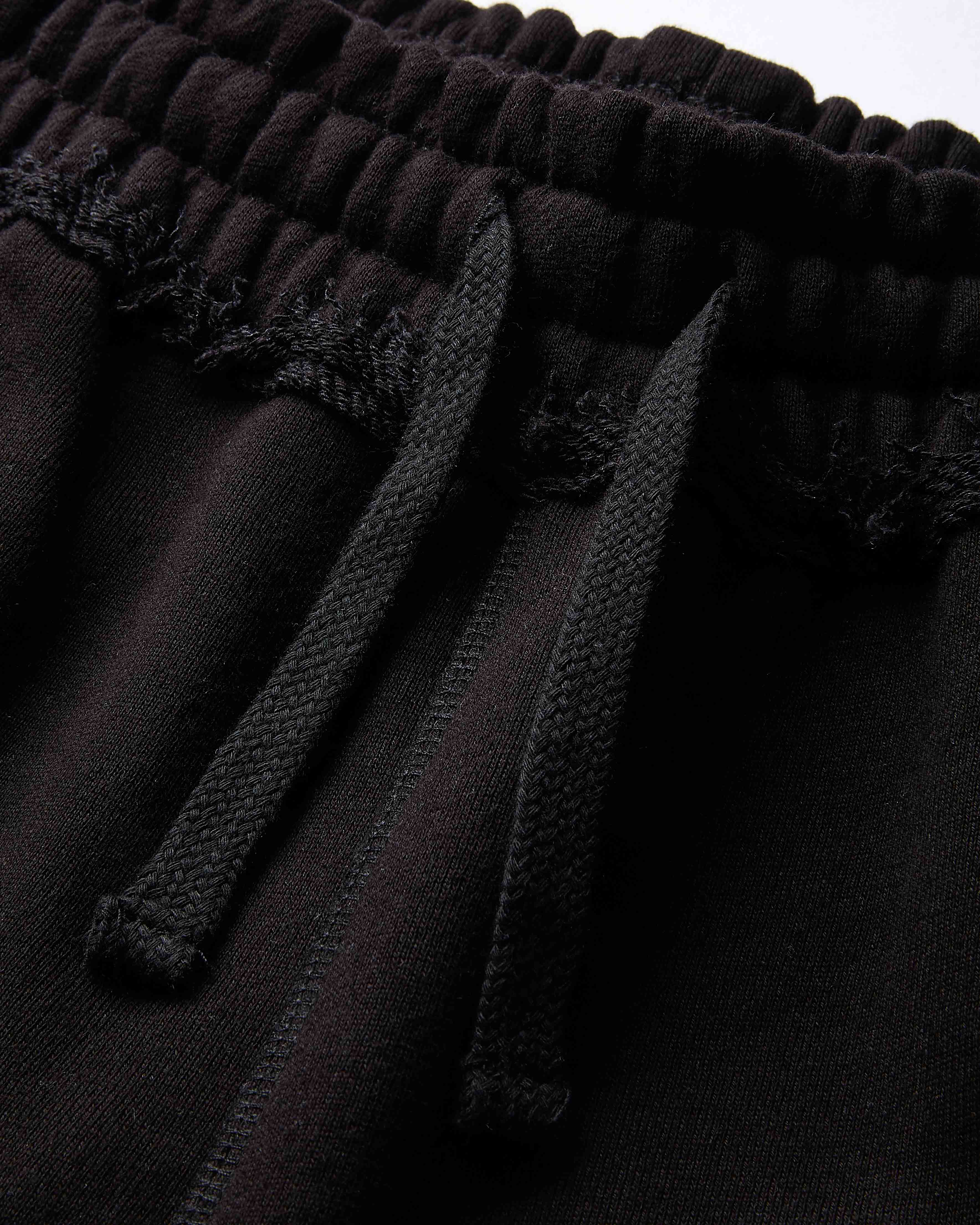 Close-up of black textured fabric with a focus on texture and color.