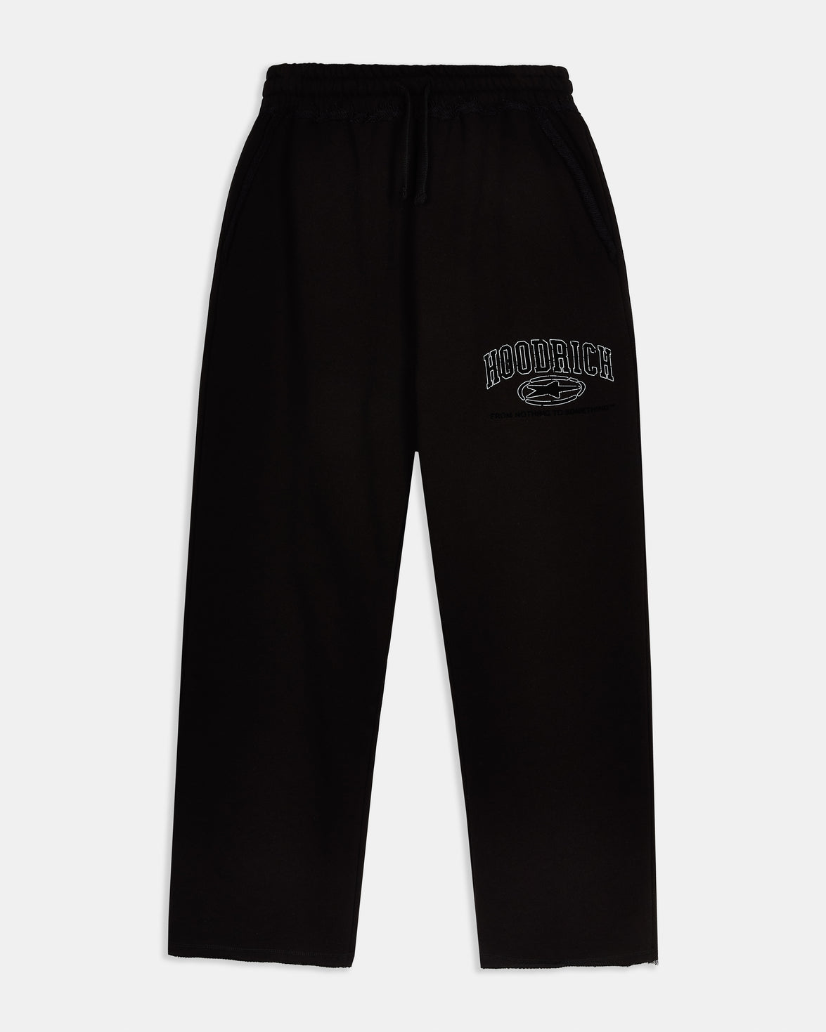 Fray Wide Leg Jogger - Black
