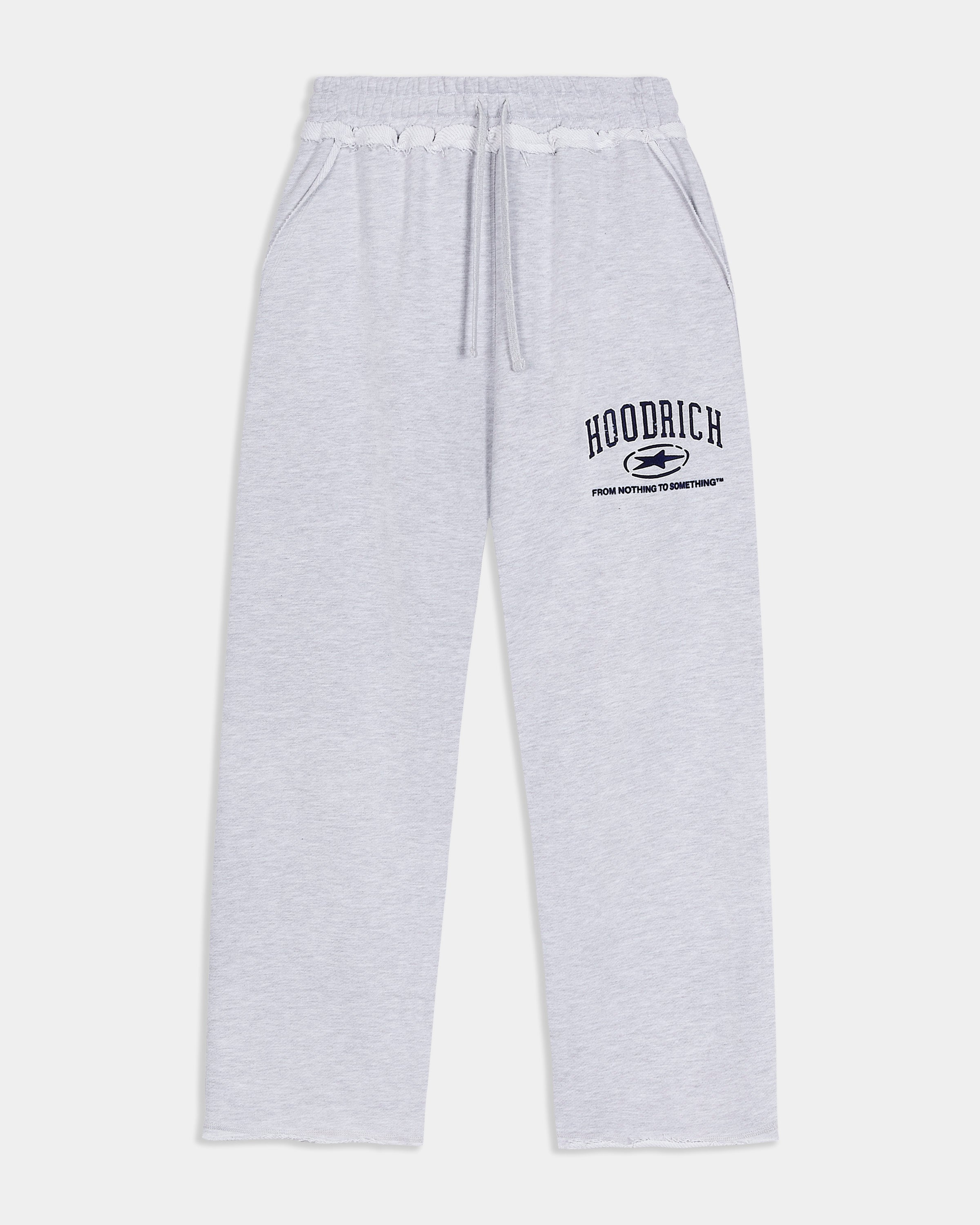Fray Wide Leg Jogger - Grey Marl