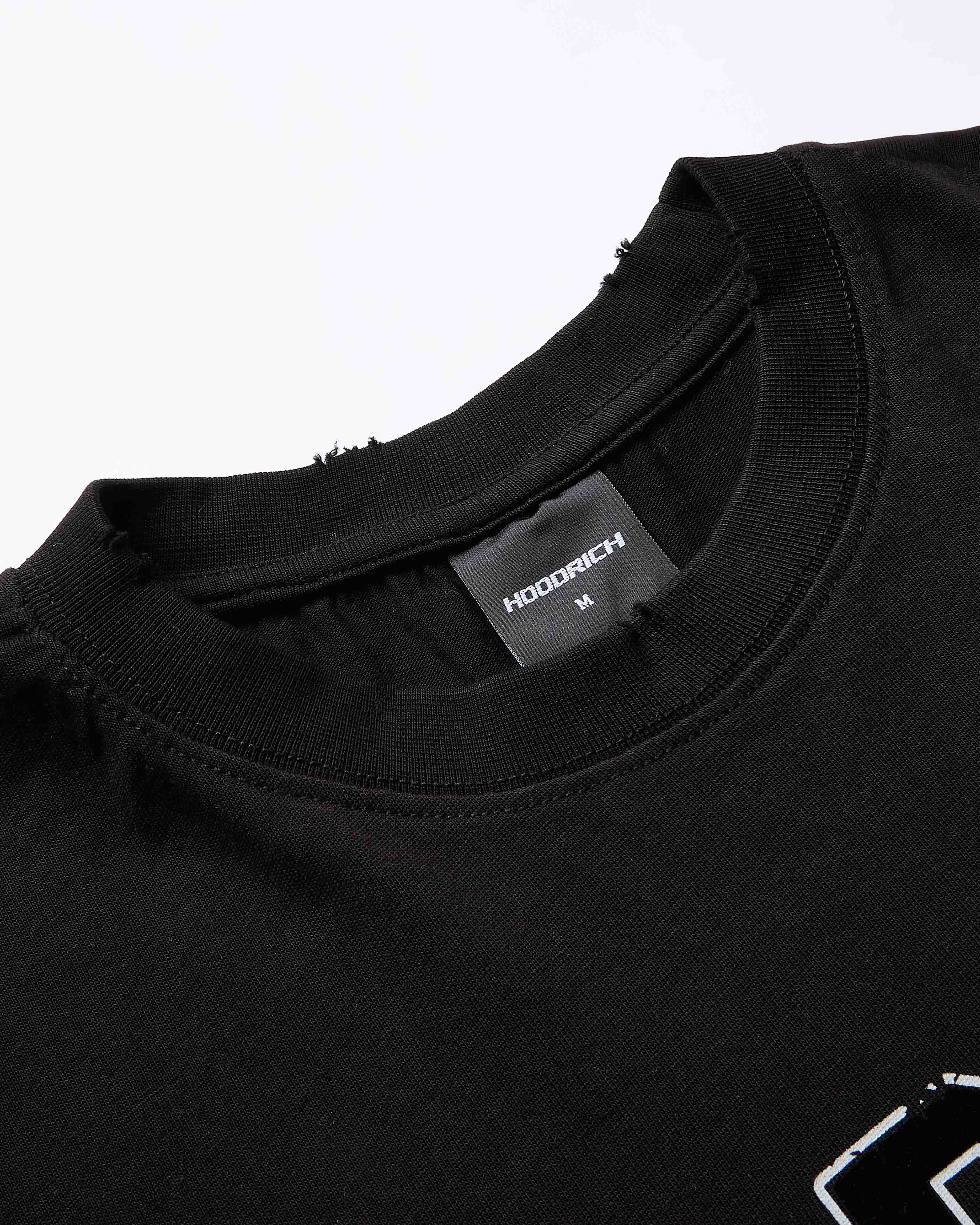 Fray Regular Fit Tee - Black