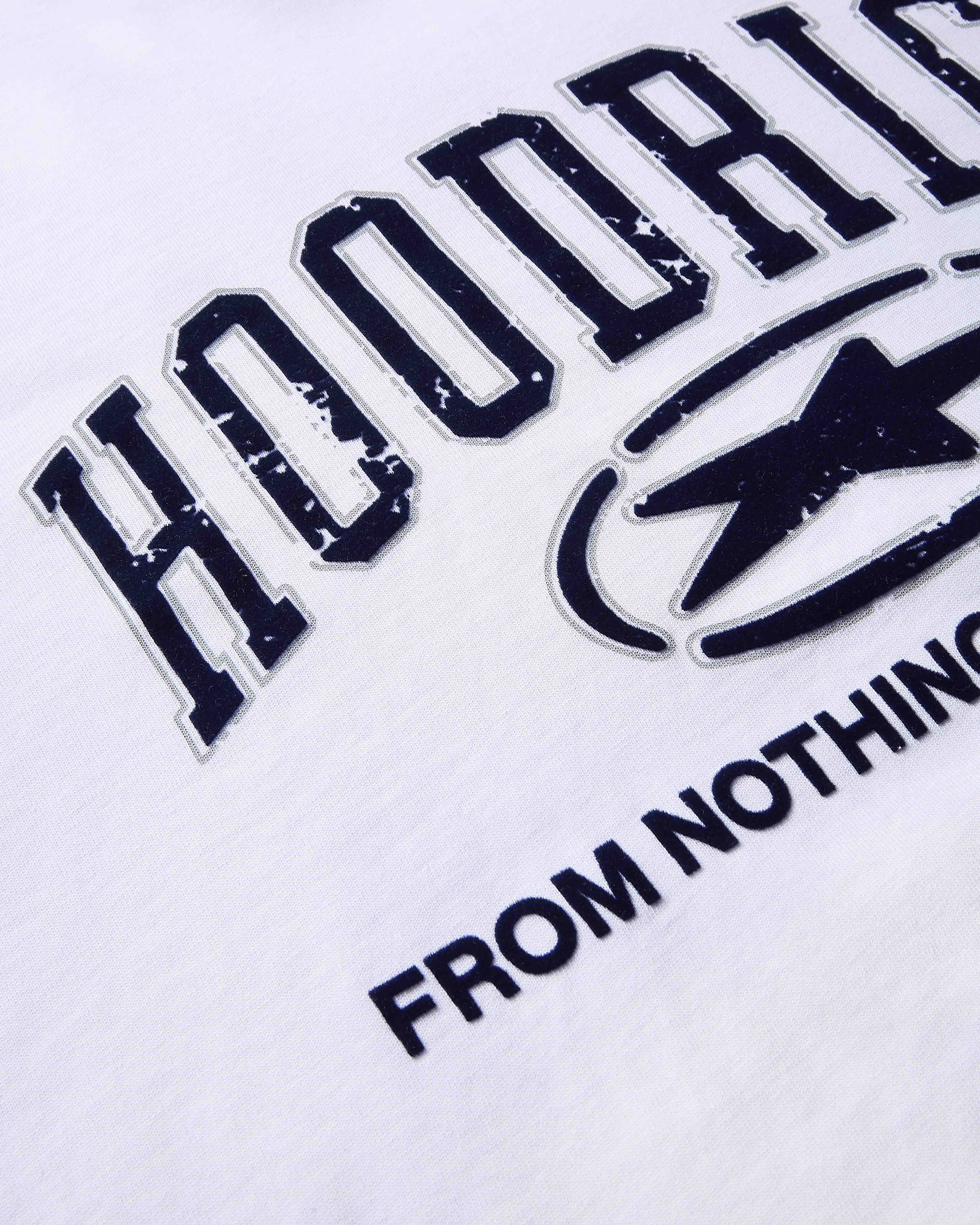 Close-up of a logo with text on a white background