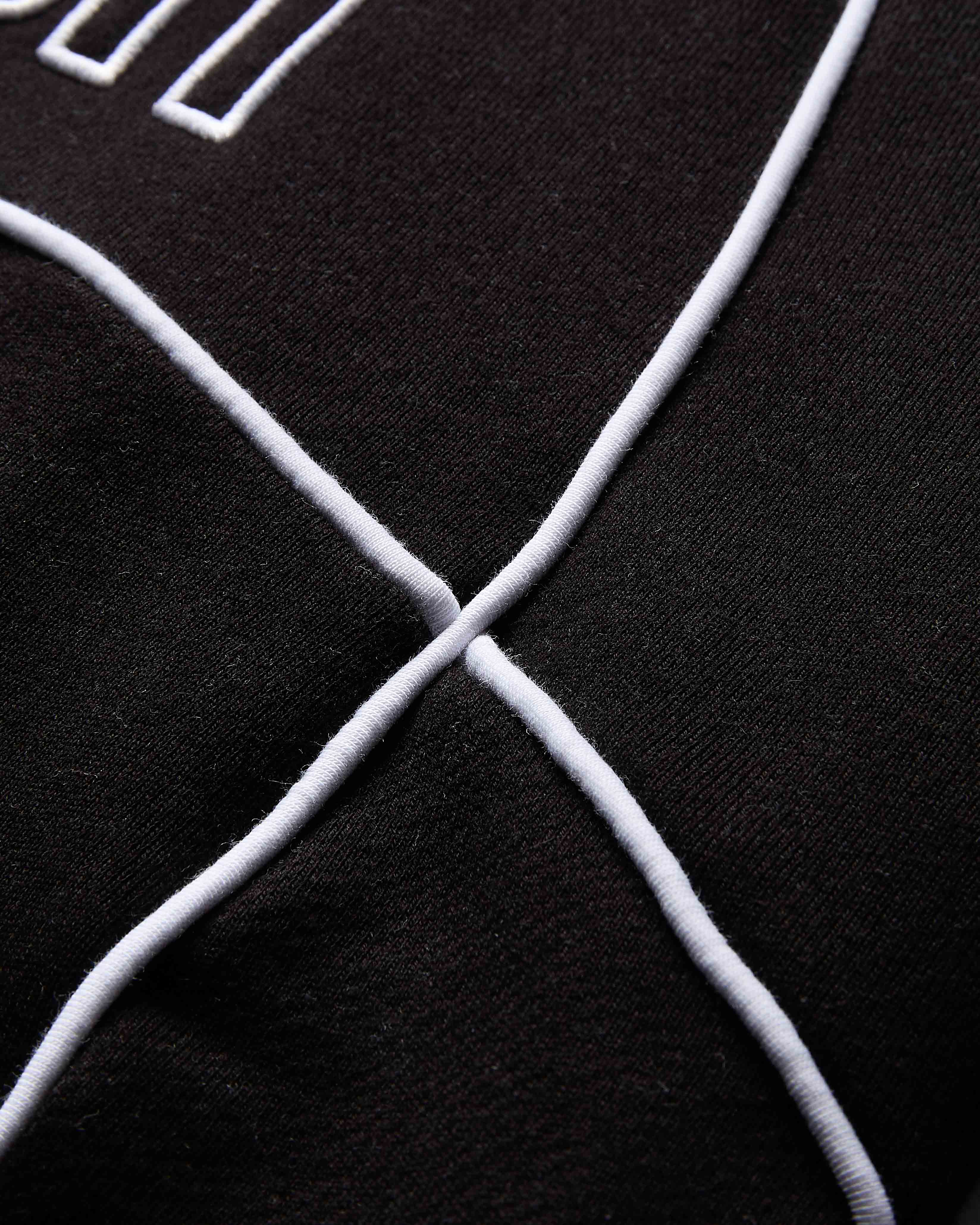 Close-up of a black surface with white geometric lines
