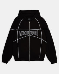 Trace Zip Relaxed Fit Hoodie - Black