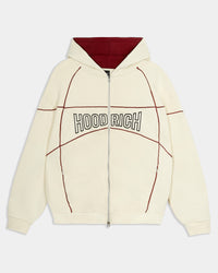 Trace Zip Relaxed Fit Hoodie - Ivory