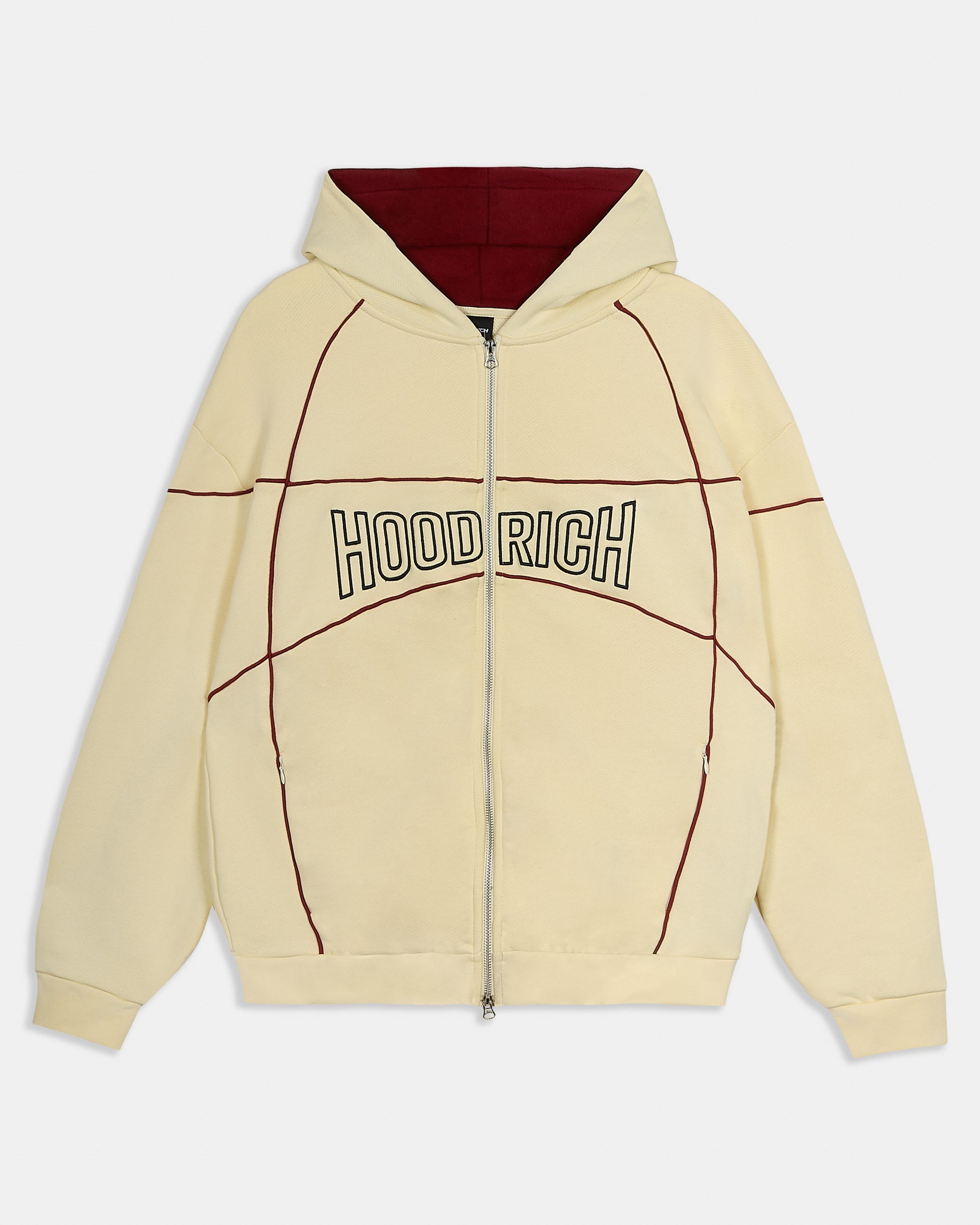 Trace Zip Relaxed Fit Hoodie - Ivory