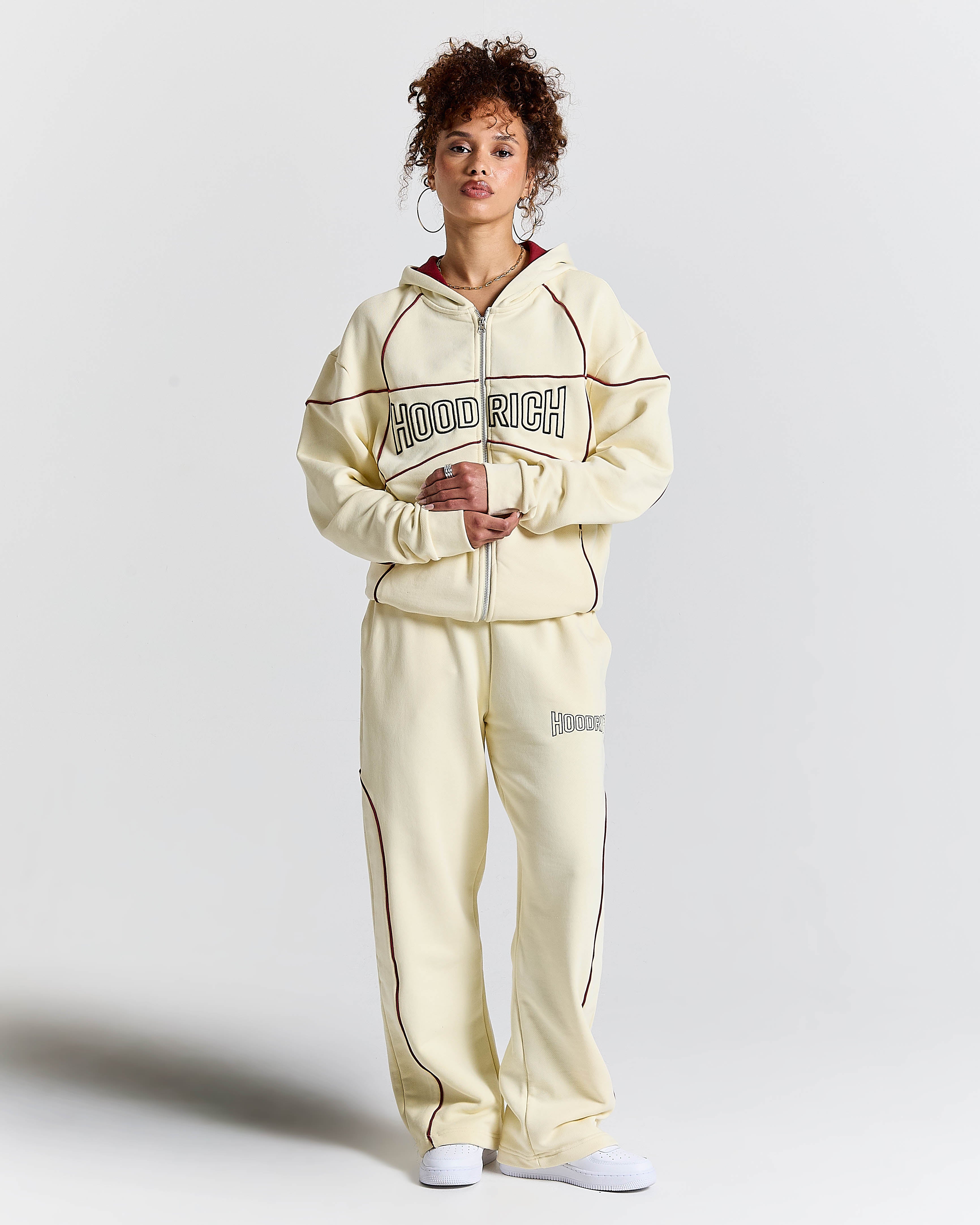 トップス theredthread eyelet zip fit hoodie ivory Trace Zip Relaxed Fit Hoodie - Ivory | Hoodrich UK