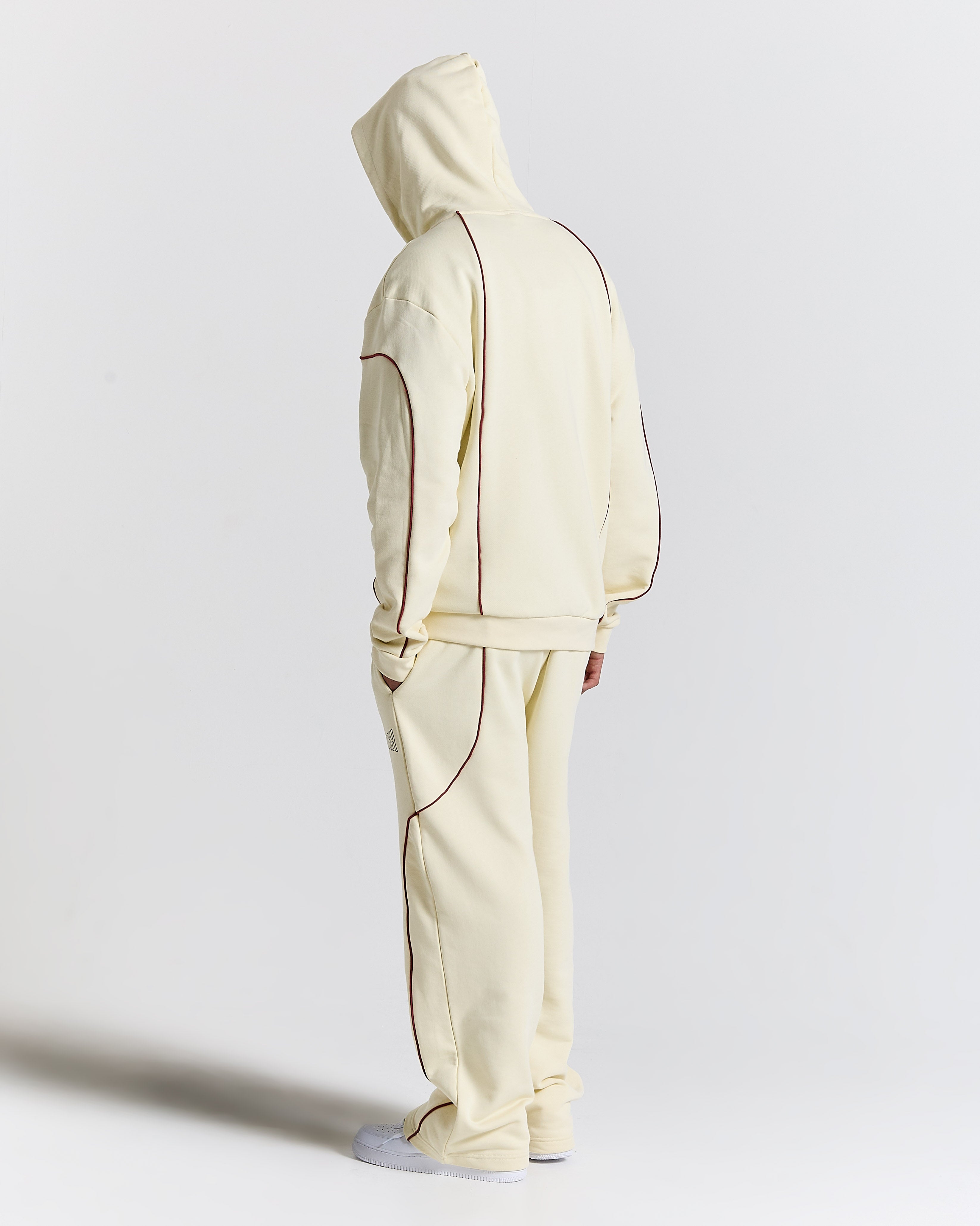 Trace Zip Relaxed Fit Hoodie - Ivory