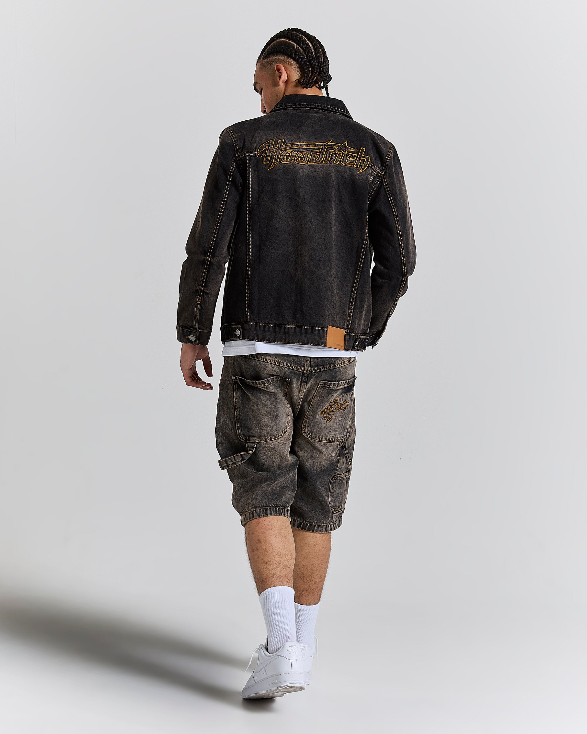 Shadow Rust Denim Trucker Jacket - Black Wash