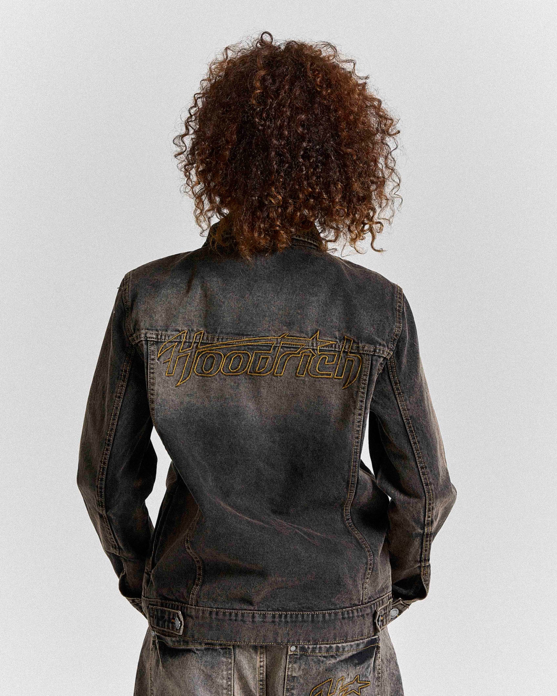 Shadow Rust Denim Trucker Jacket - Black Wash