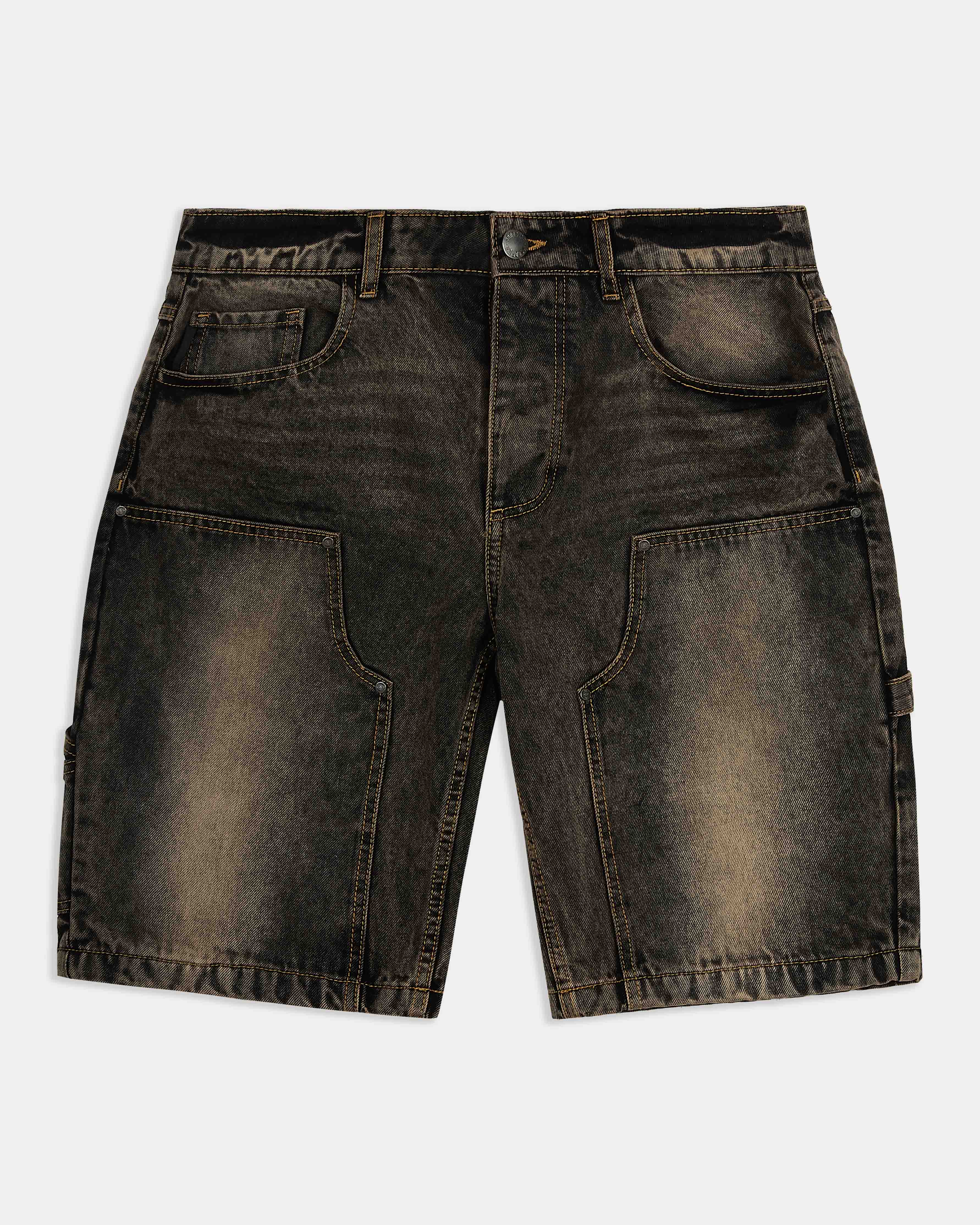 Shadow Rust Denim Carpenter Jorts - Black Wash | Hoodrich UK