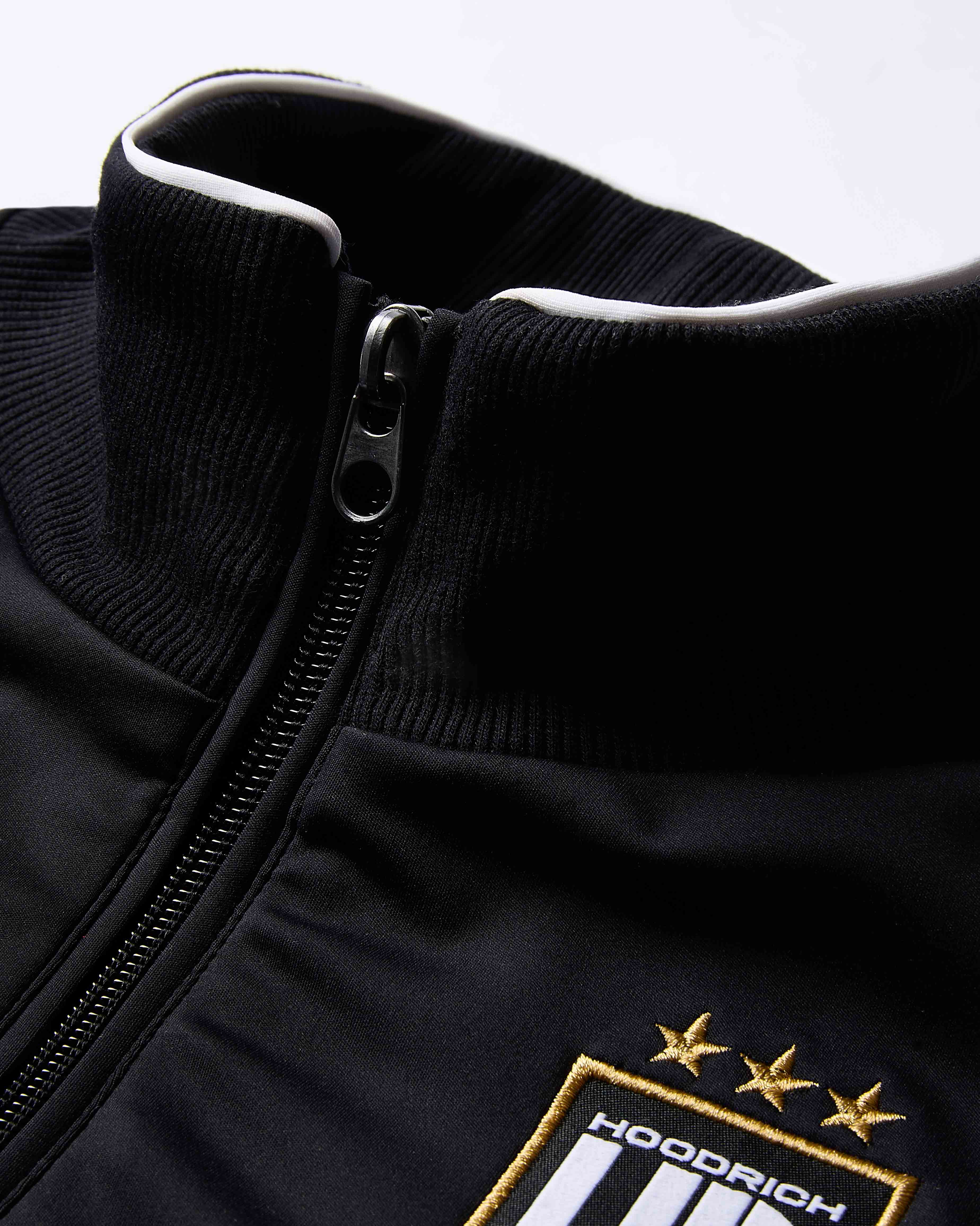 Black jacket with gold embroidery on a white background