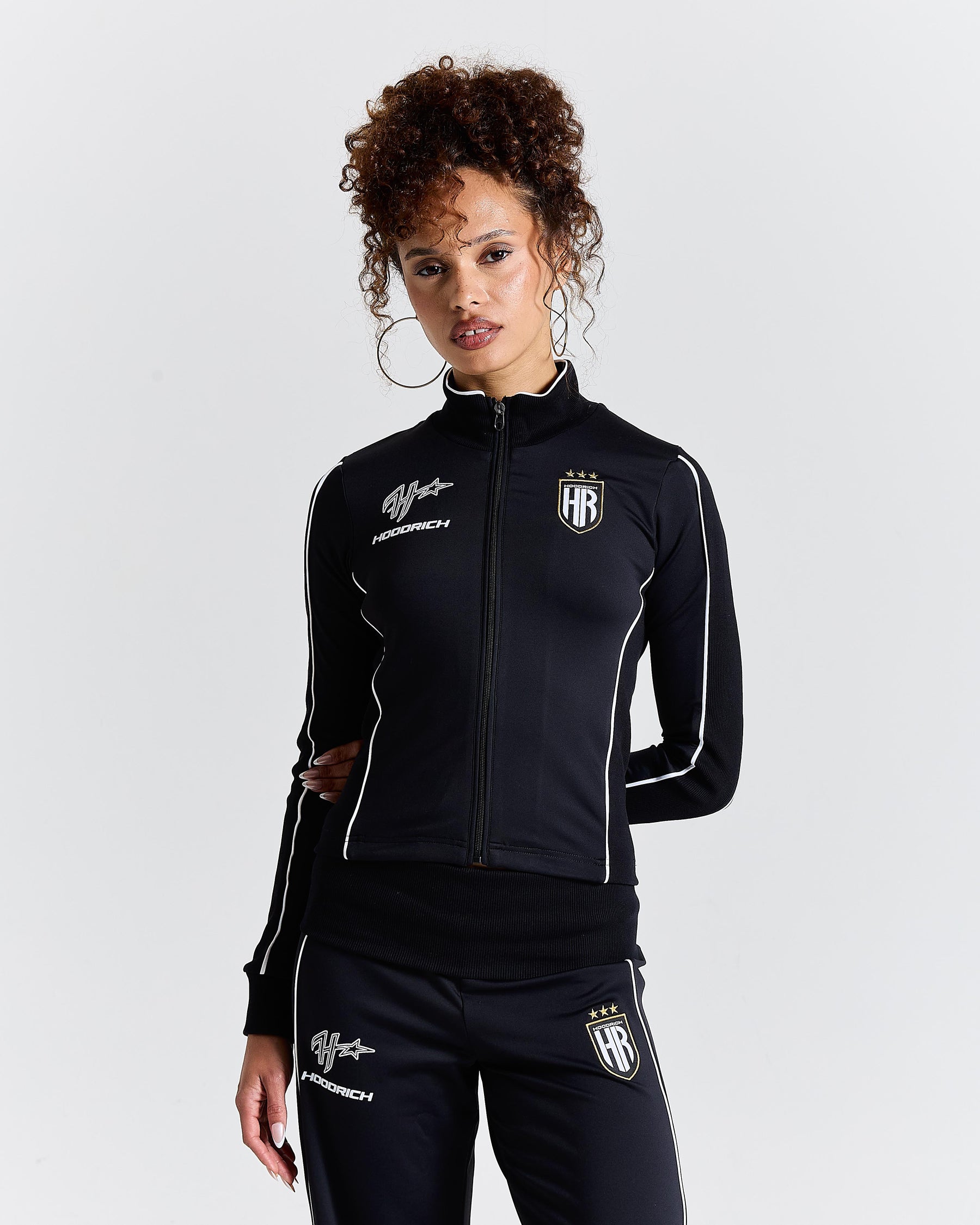 Glide Football Slim Fit Track Jacket - Black