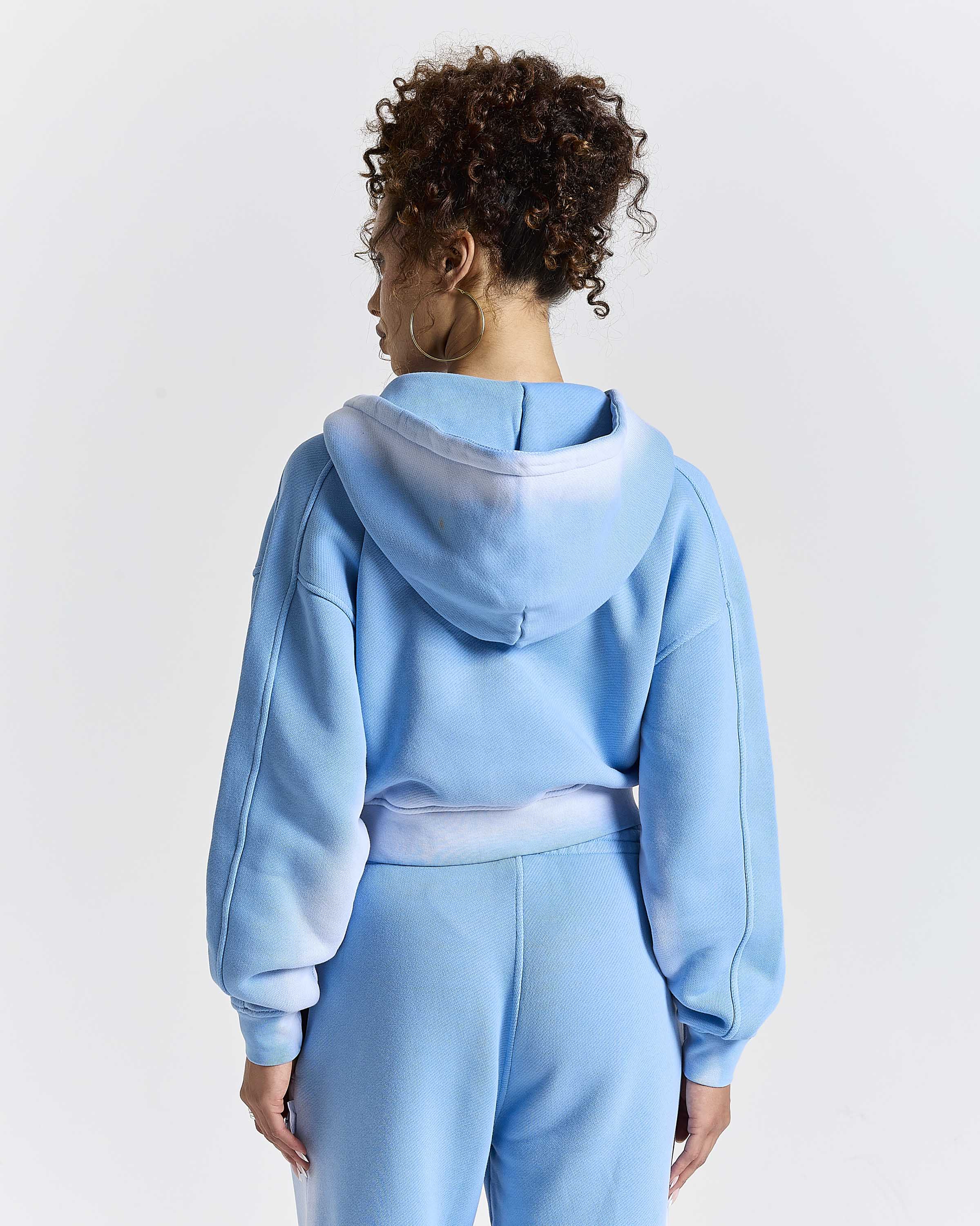 Women's Ghost Boxy Fit Zip Hoodie - Blue