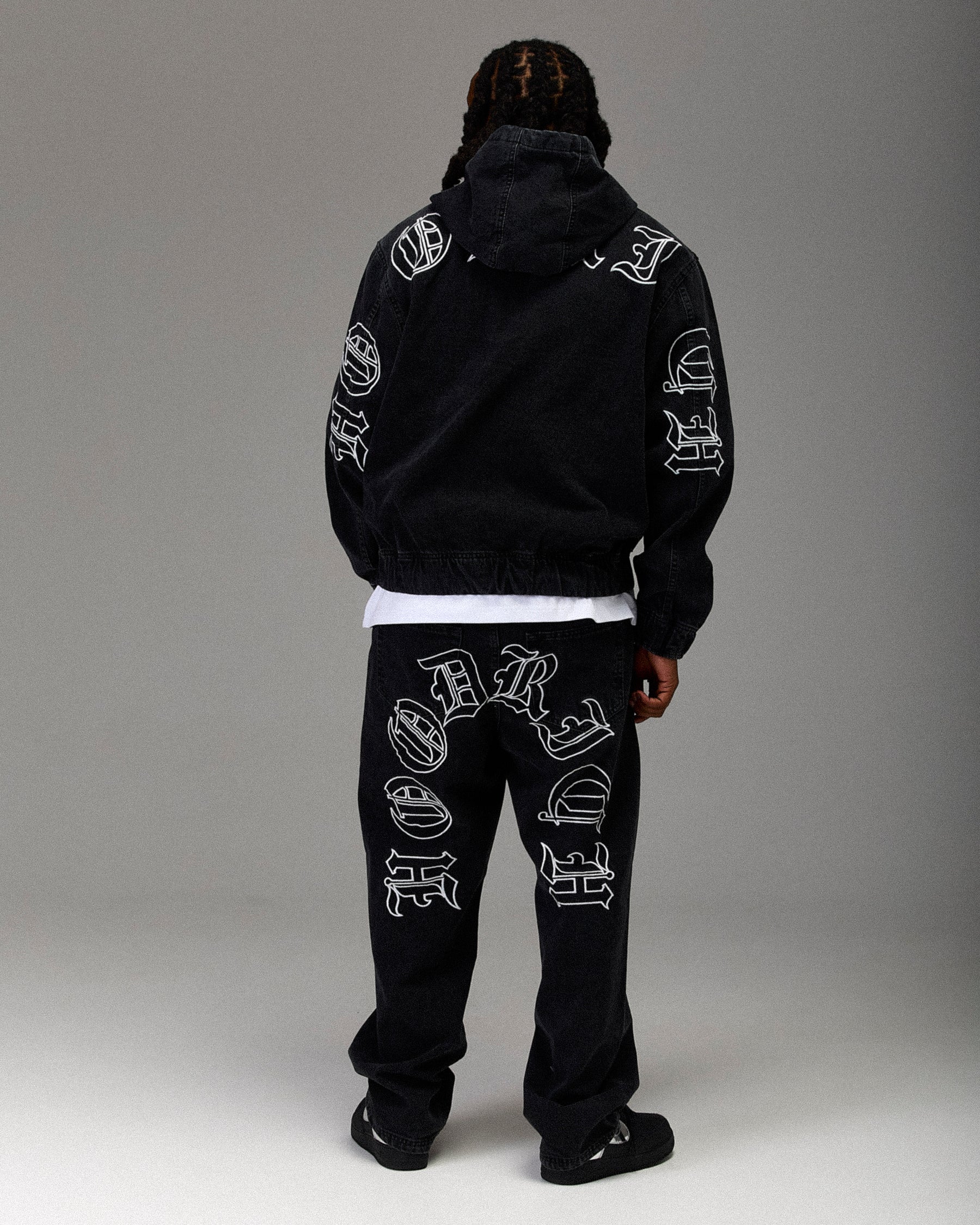 The Winner's Circle Denim Trousers - Black/White