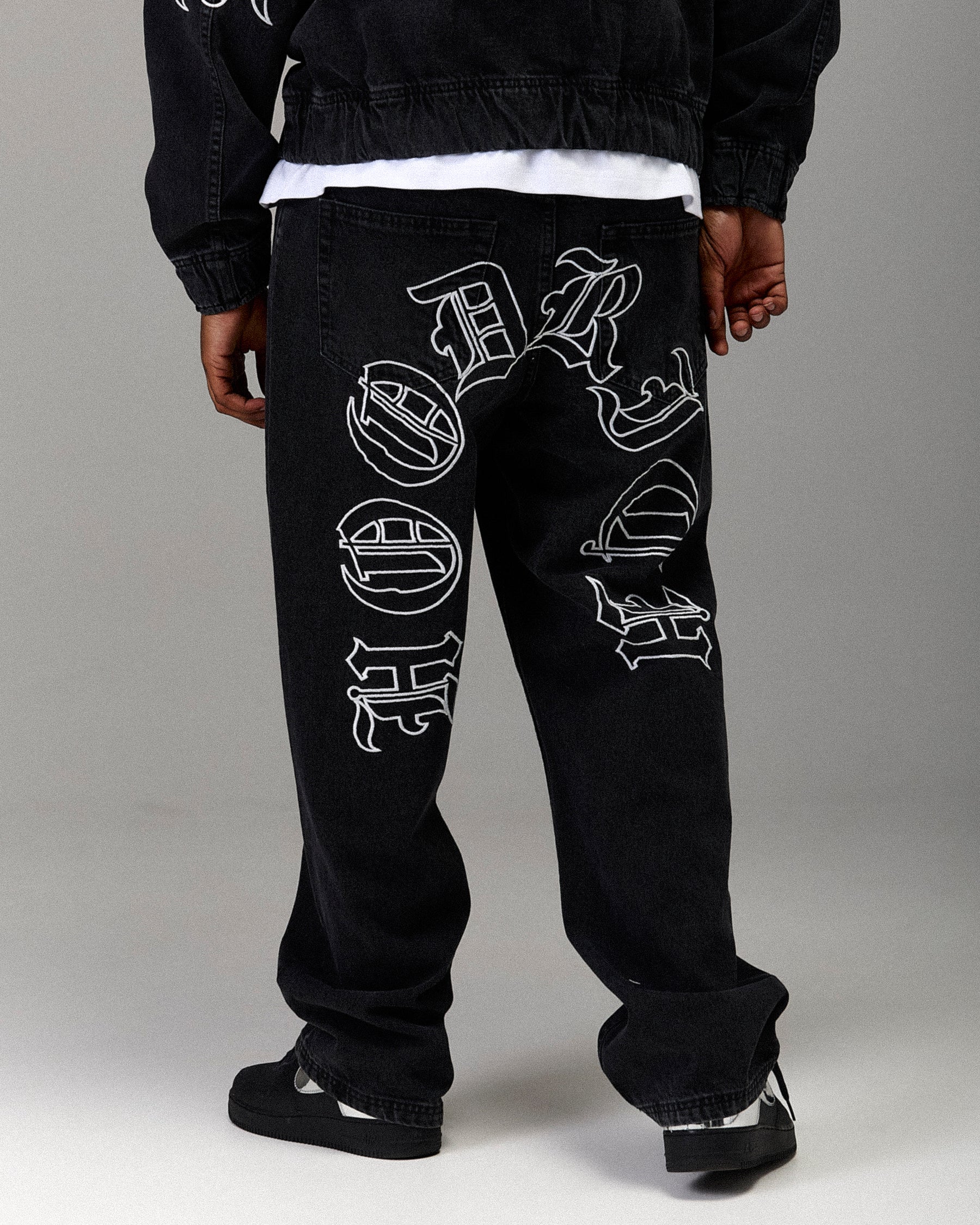The Winner's Circle Denim Trousers - Black/White