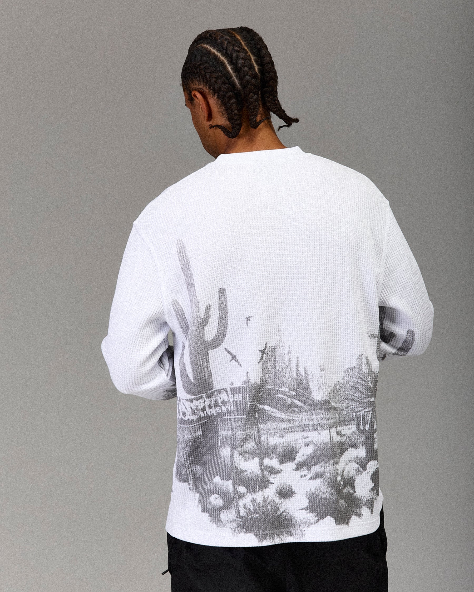 The Winner's Circle Oversized Long Sleeve T-Shirt - White/Grey