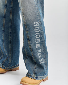 The Winner's Circle Snowdrift Wide Leg Jeans - Dirty Wash