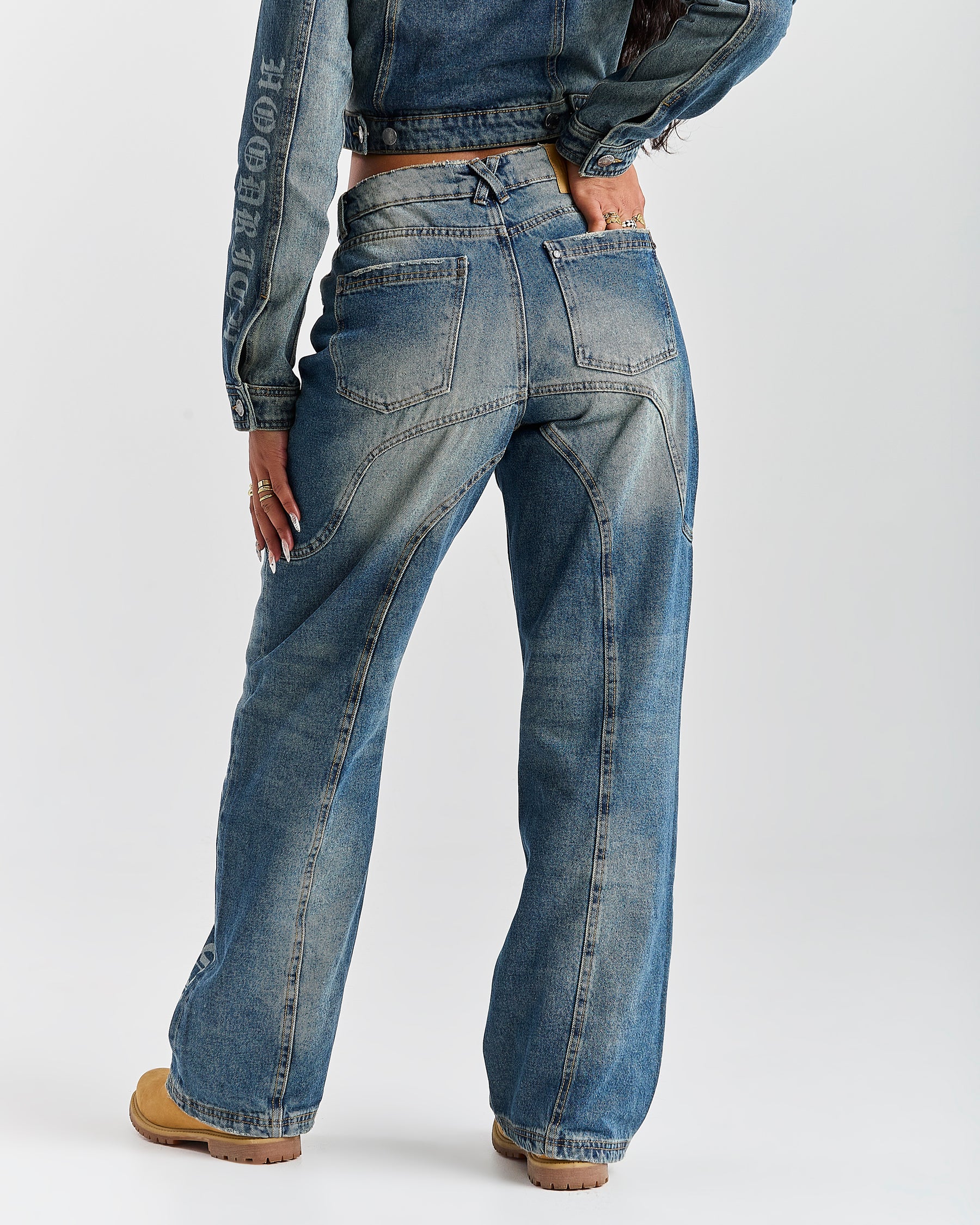 The Winner's Circle Snowdrift Wide Leg Jeans - Dirty Wash