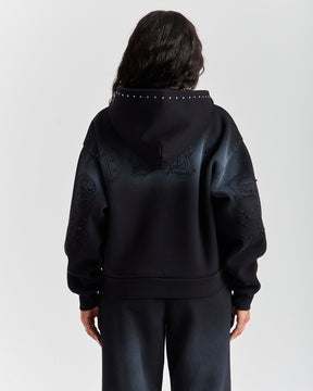 The Winner's Circle Aspen Mid Length Zip Hoodie - Black Wash