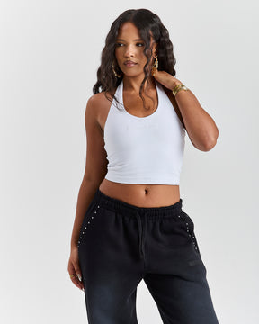 The Winner's Circle Aspen Gothic Halter Top - White