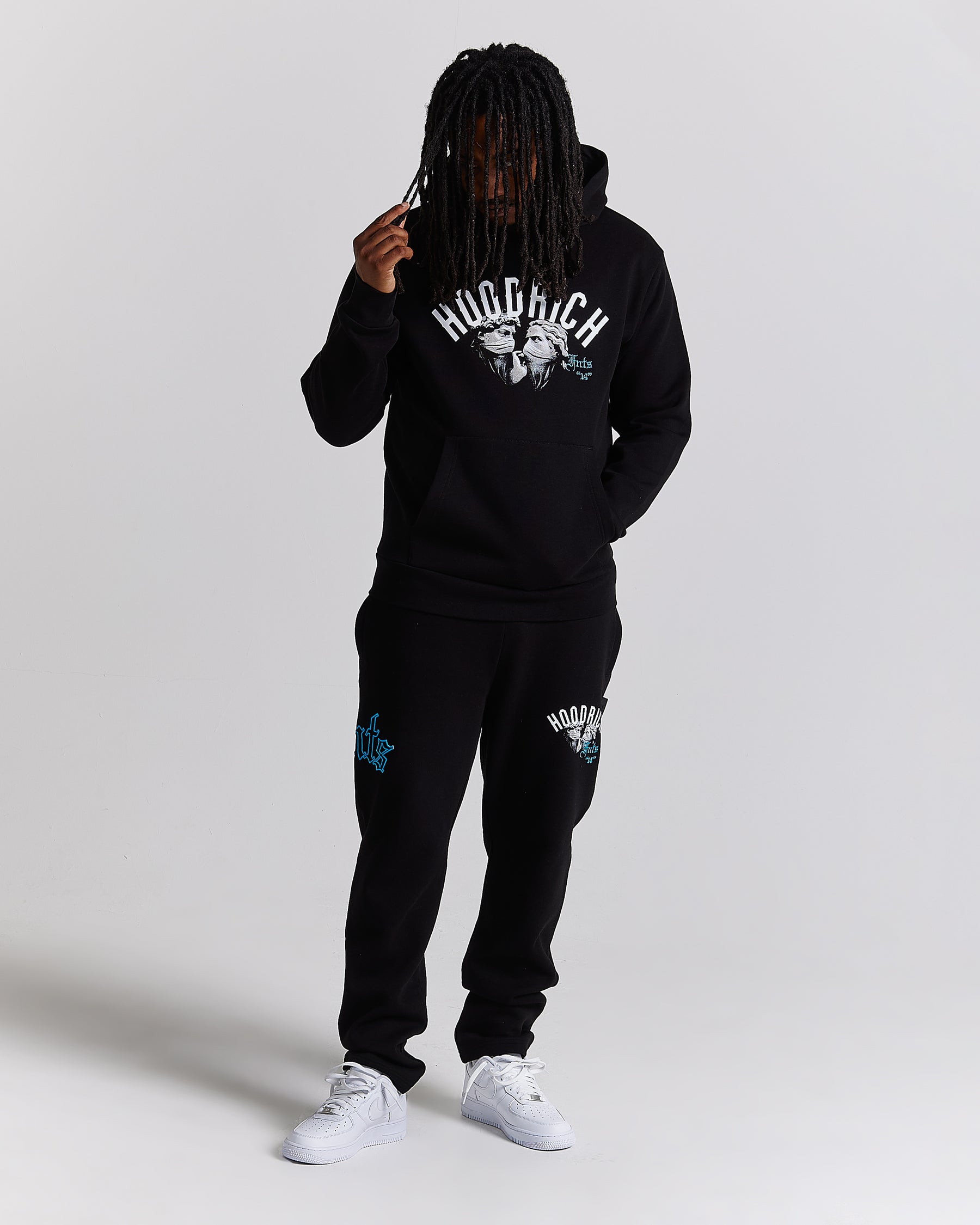Conquer Hoodie - Black/White/Blue