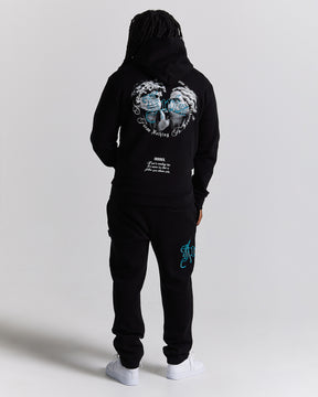 Conquer Hoodie - Black/White/Blue