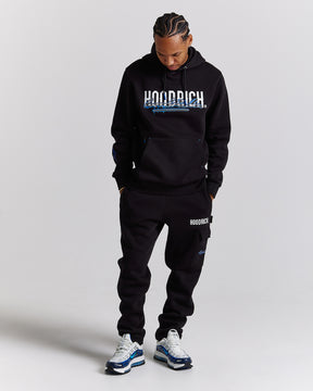 Splatter Hoodie - Black/White/Blue