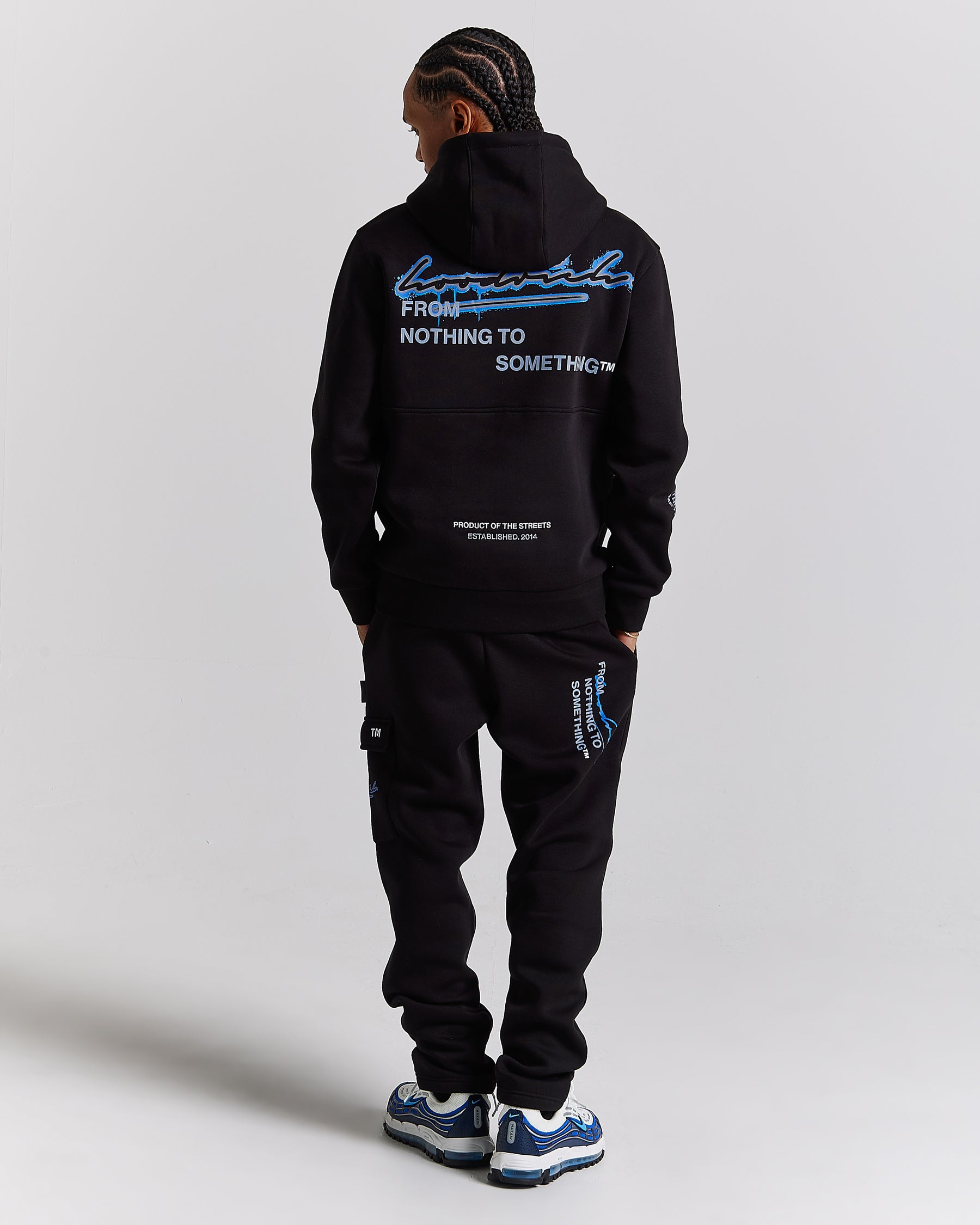 Splatter Hoodie - Black/White/Blue