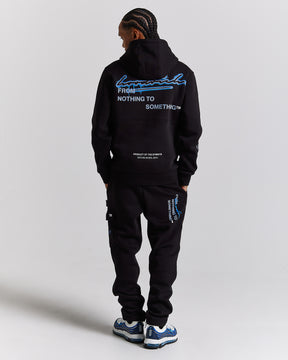 Splatter Hoodie - Black/White/Blue