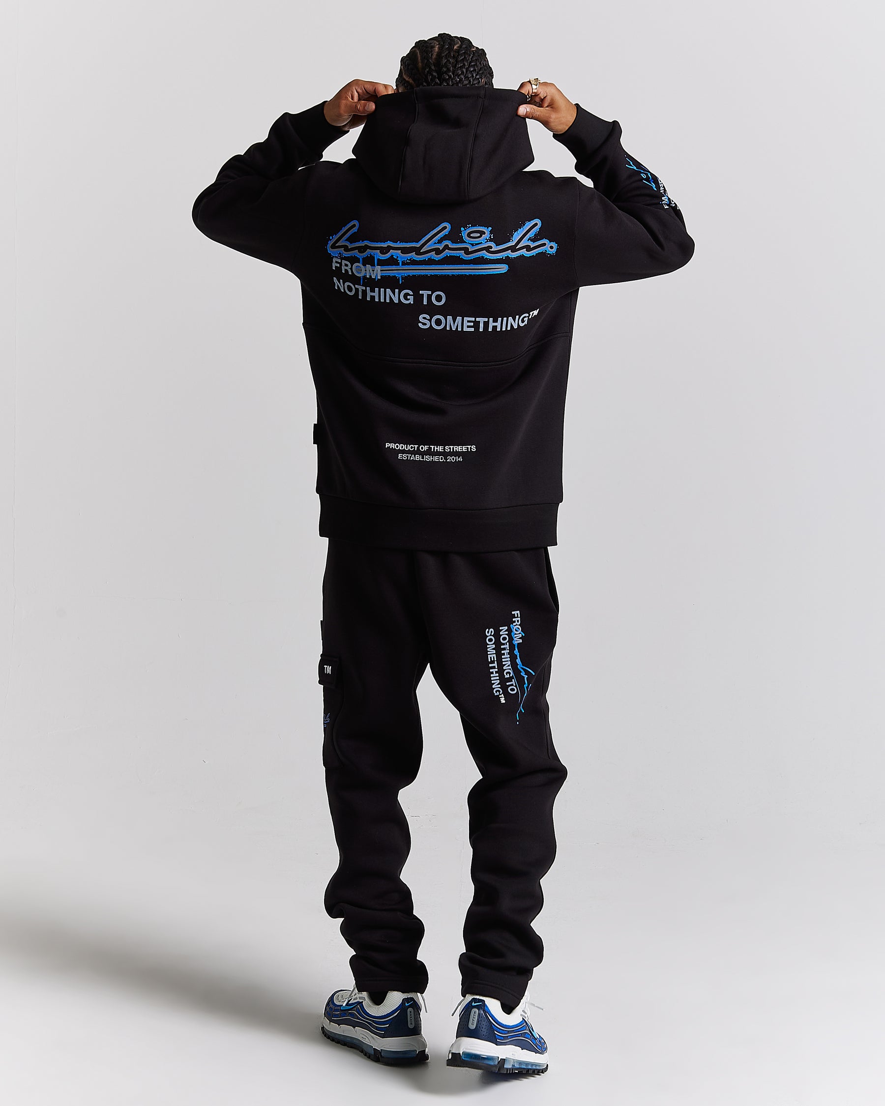 Splatter Hoodie - Black/White/Blue