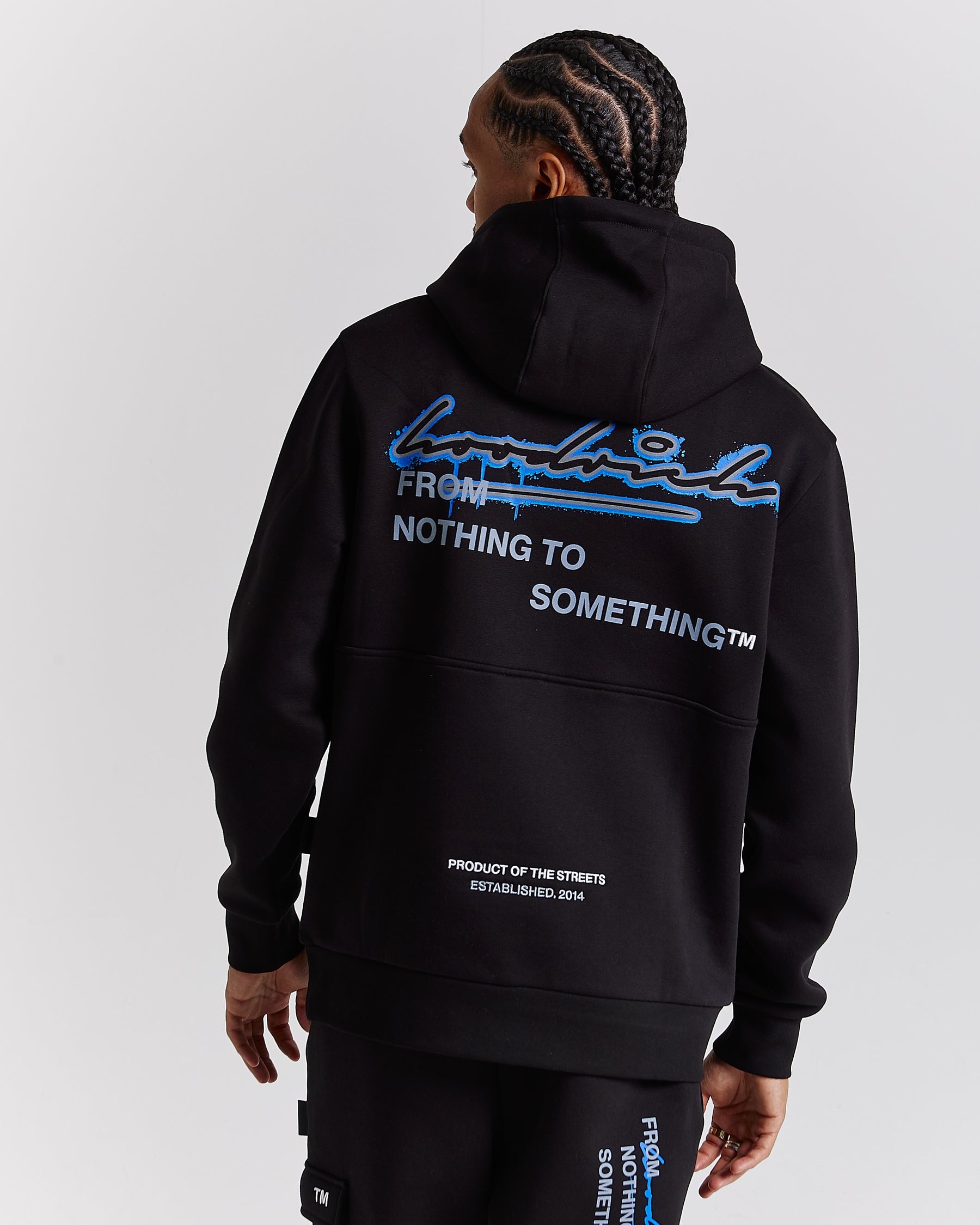 Splatter Hoodie - Black/White/Blue
