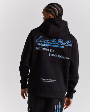 Splatter Hoodie - Black/White/Blue